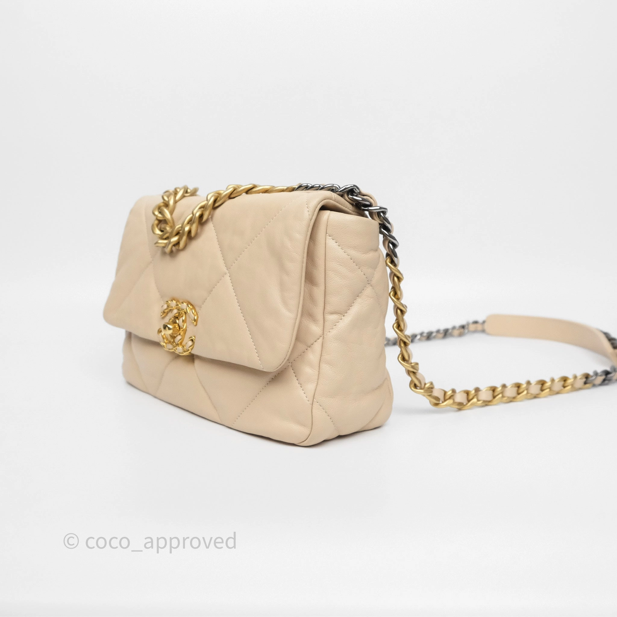 Chanel 19 Small Beige Mixed Hardware