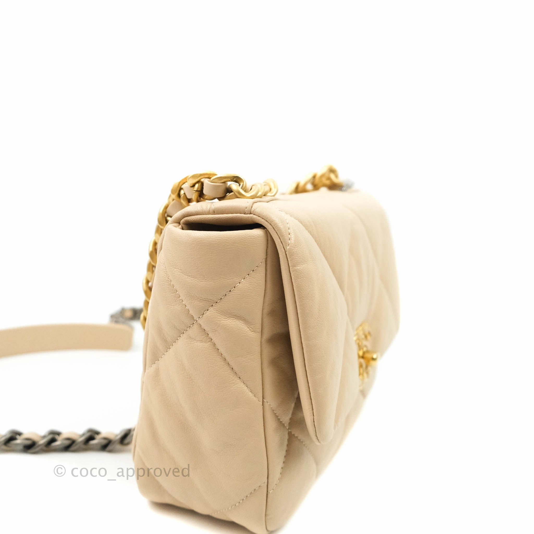 Chanel 19 Small Beige Mixed Hardware