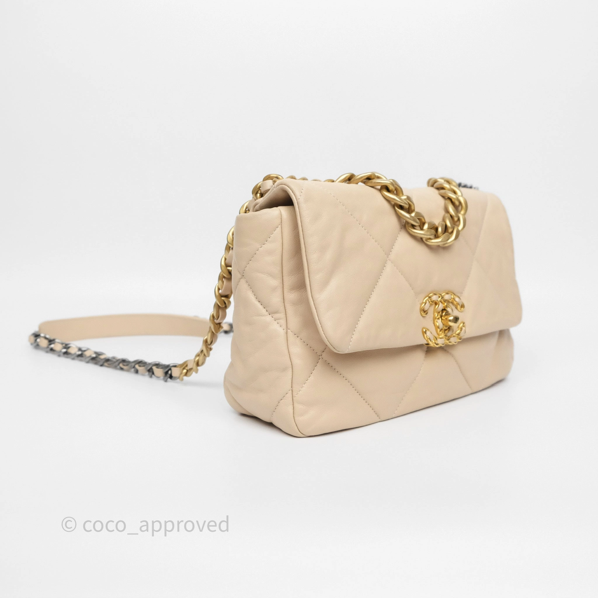 Chanel 19 Small Beige Mixed Hardware