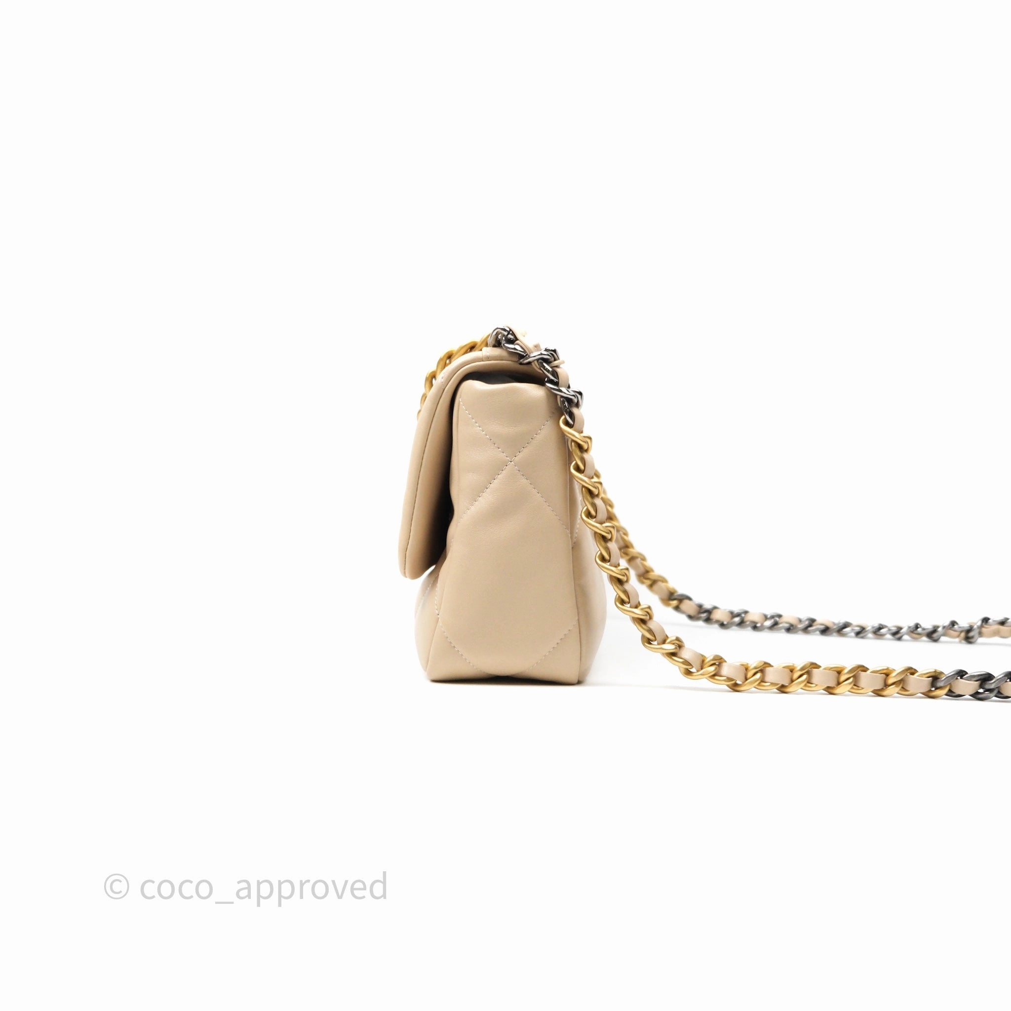Chanel 19 Small Beige Mixed Hardware