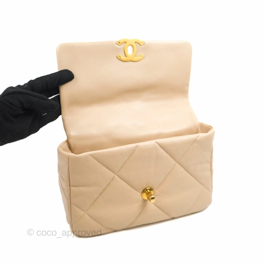 Chanel 19 Small Beige Mixed Hardware