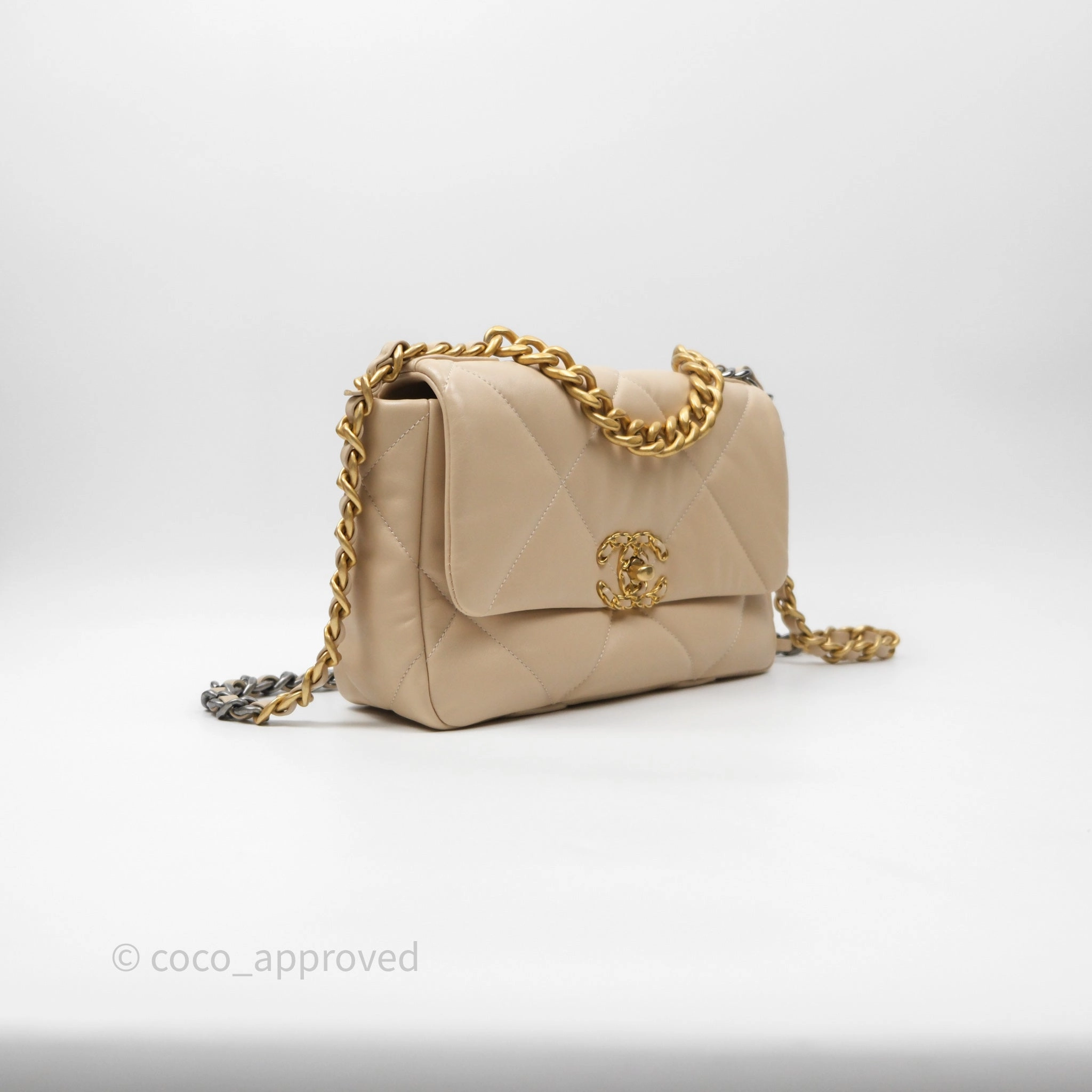 Chanel 19 Small Beige Mixed Hardware