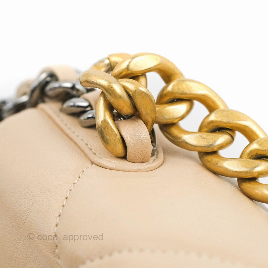 Chanel 19 Small Beige Mixed Hardware