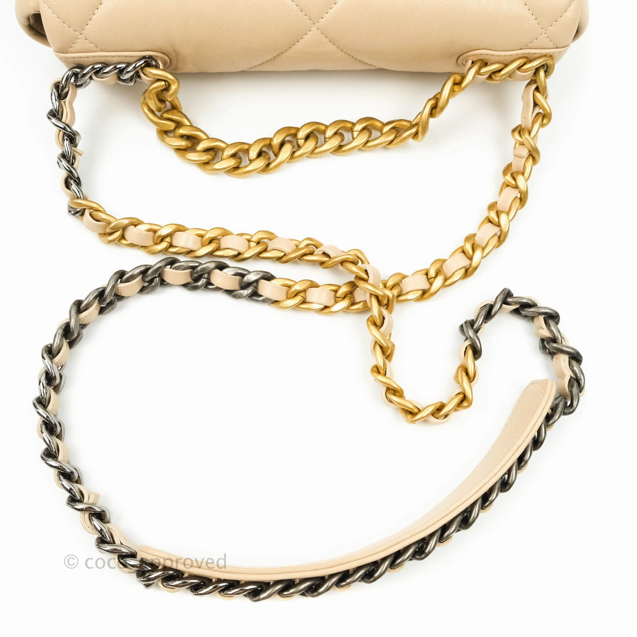 Chanel 19 Small Beige Mixed Hardware
