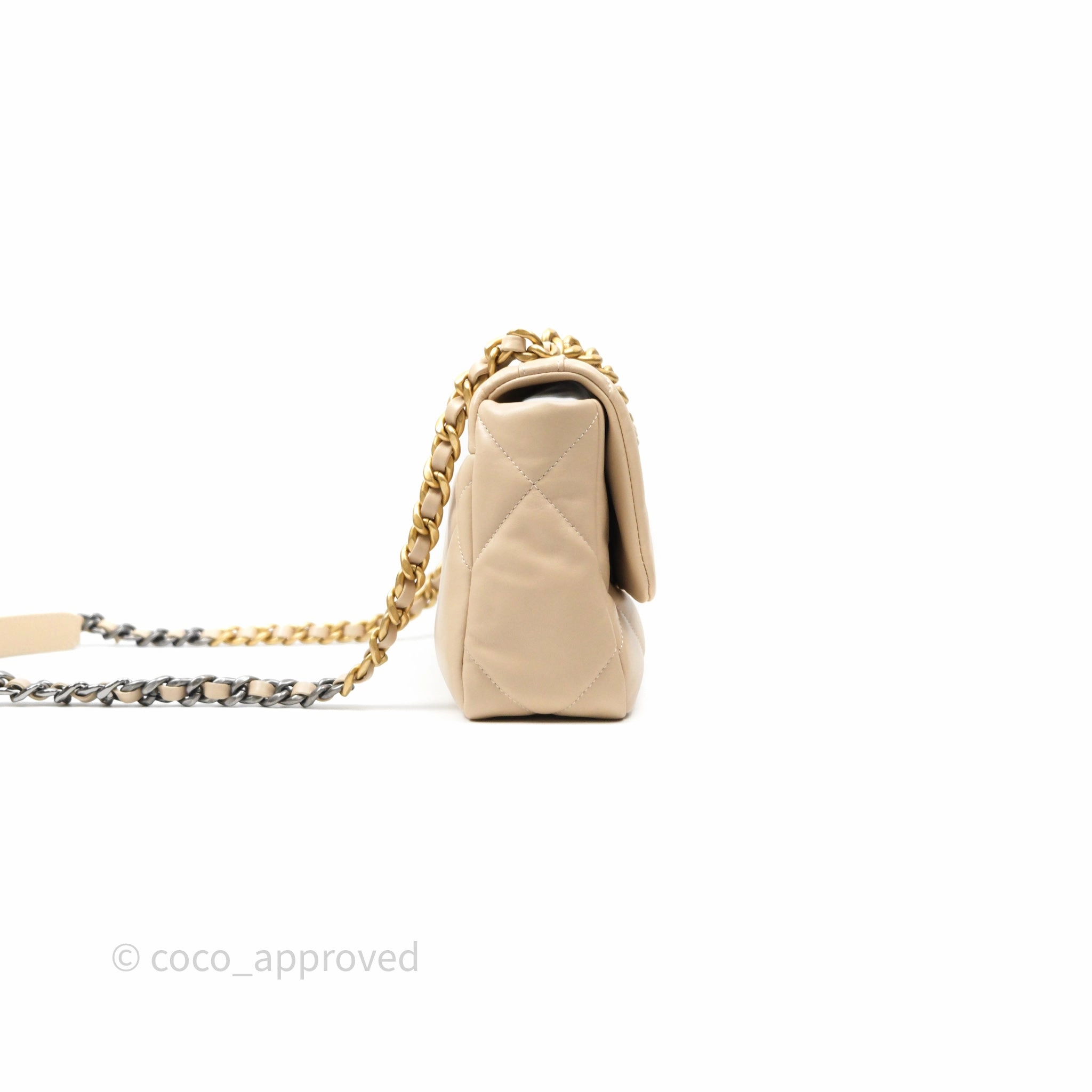 Chanel 19 Small Beige Mixed Hardware
