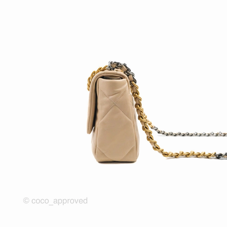 Chanel 19 Small Beige Mixed Hardware