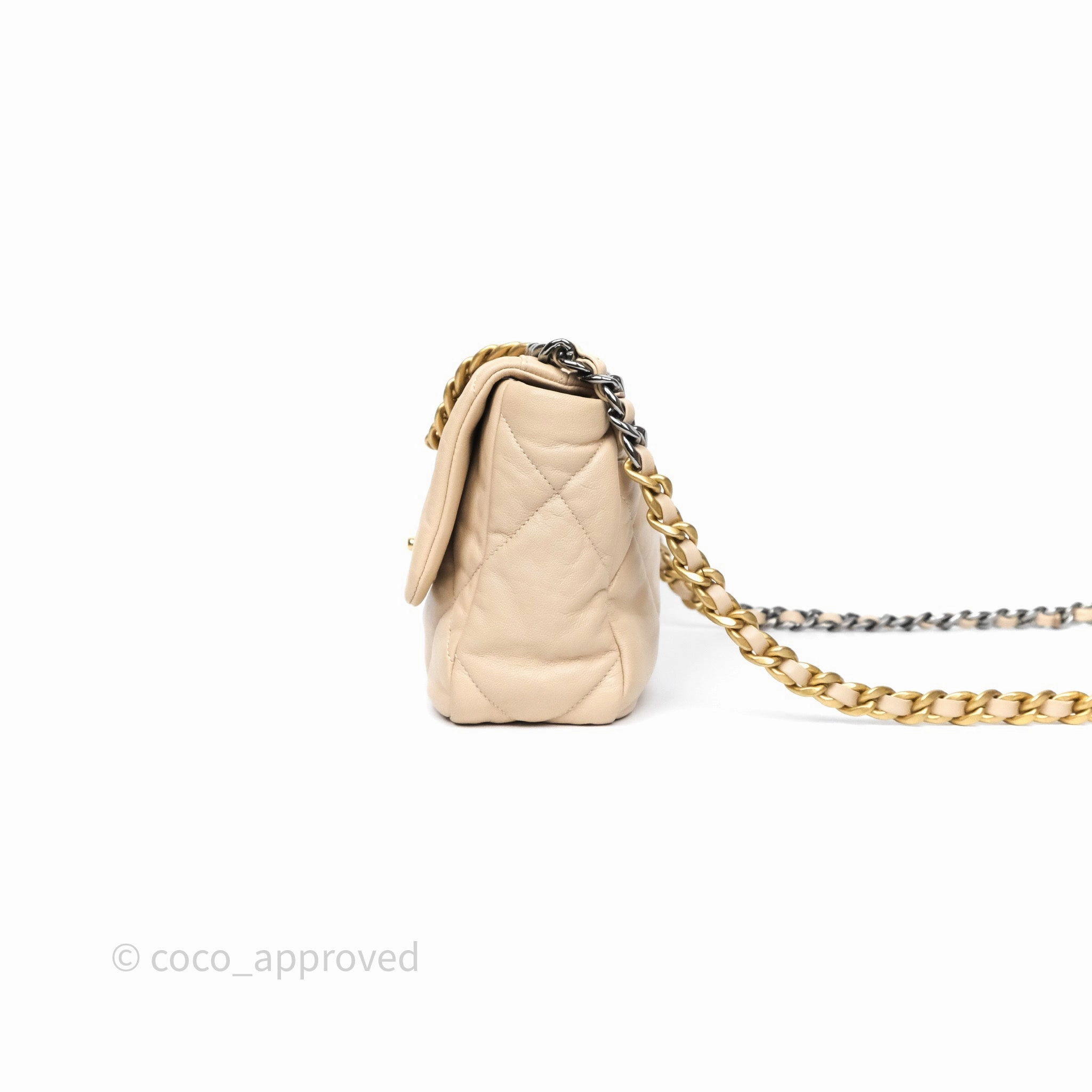 Chanel 19 Small Beige Mixed Hardware
