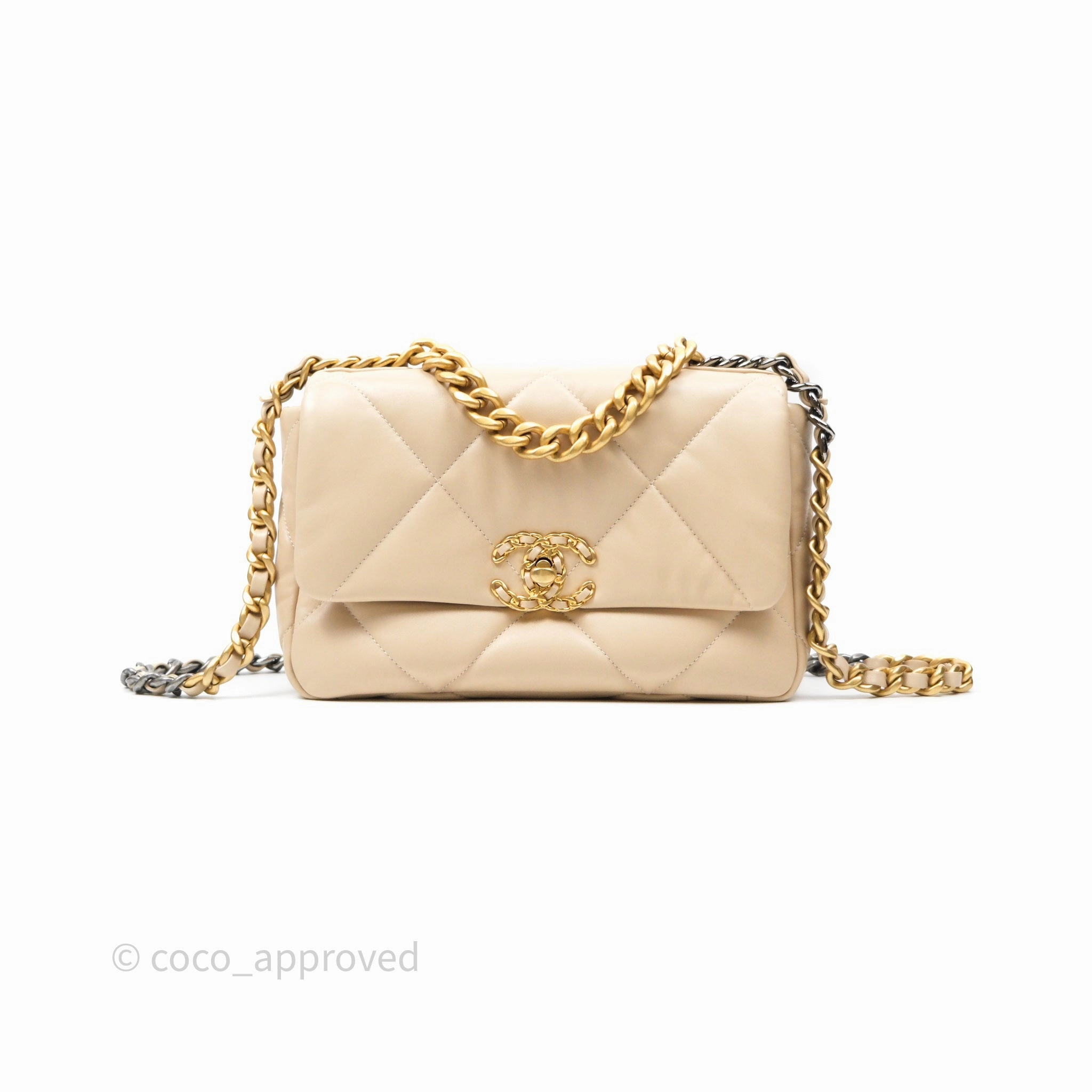 Chanel 19 Small Beige Mixed Hardware