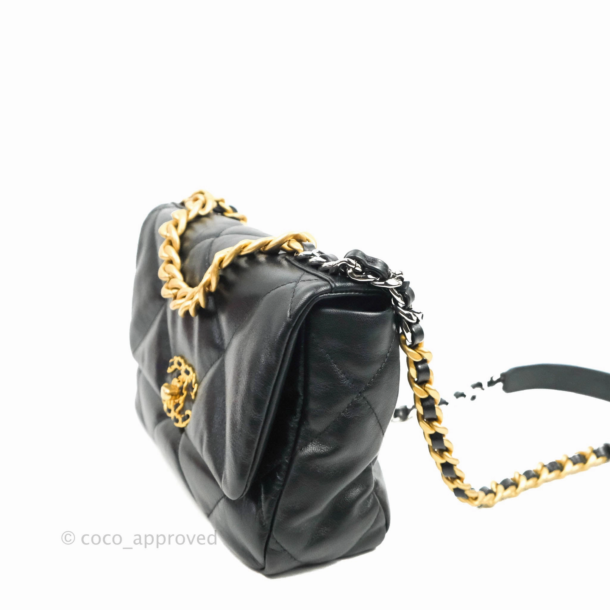 Chanel 19 Small Black Goatskin Mixed Hardware