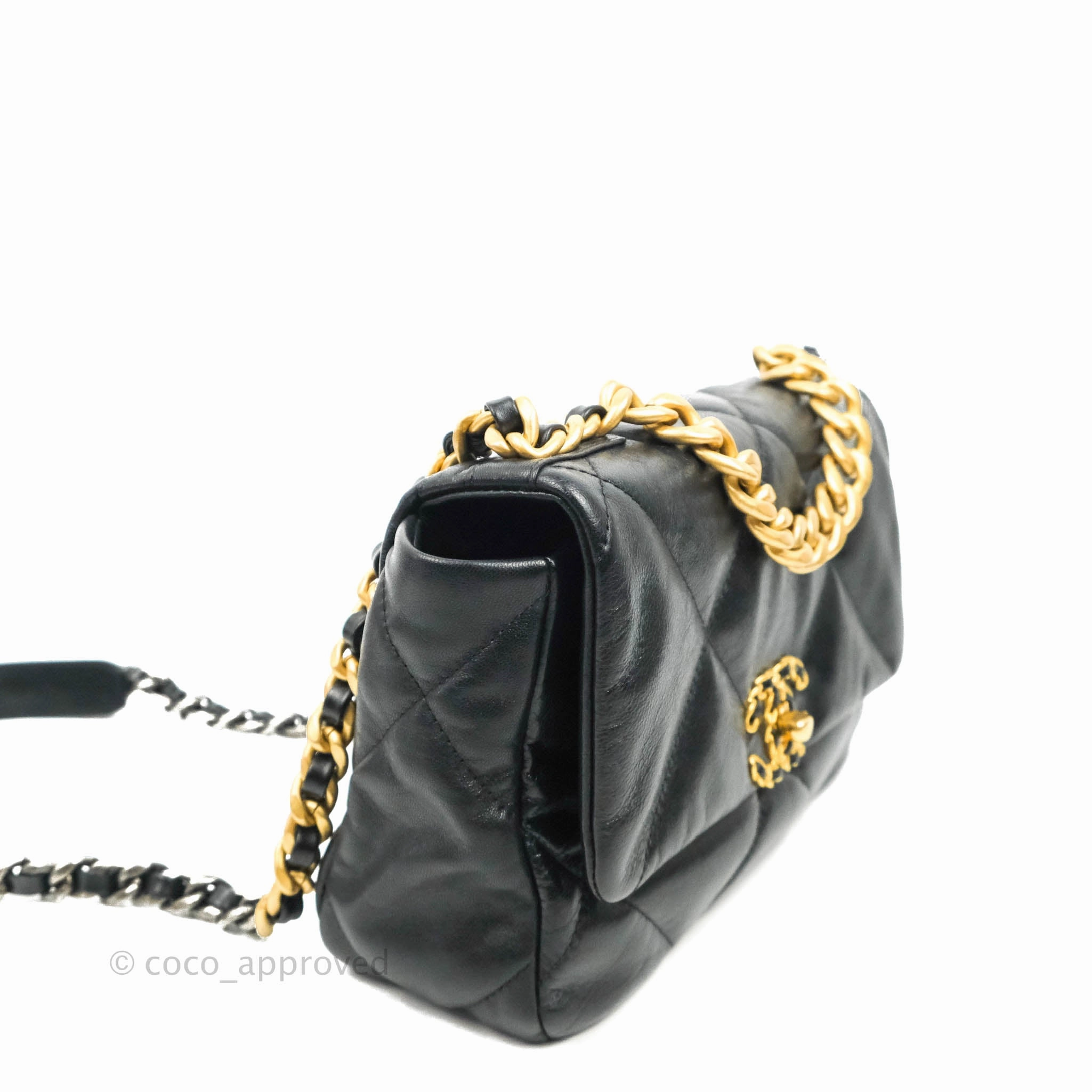 Chanel 19 Small Black Goatskin Mixed Hardware