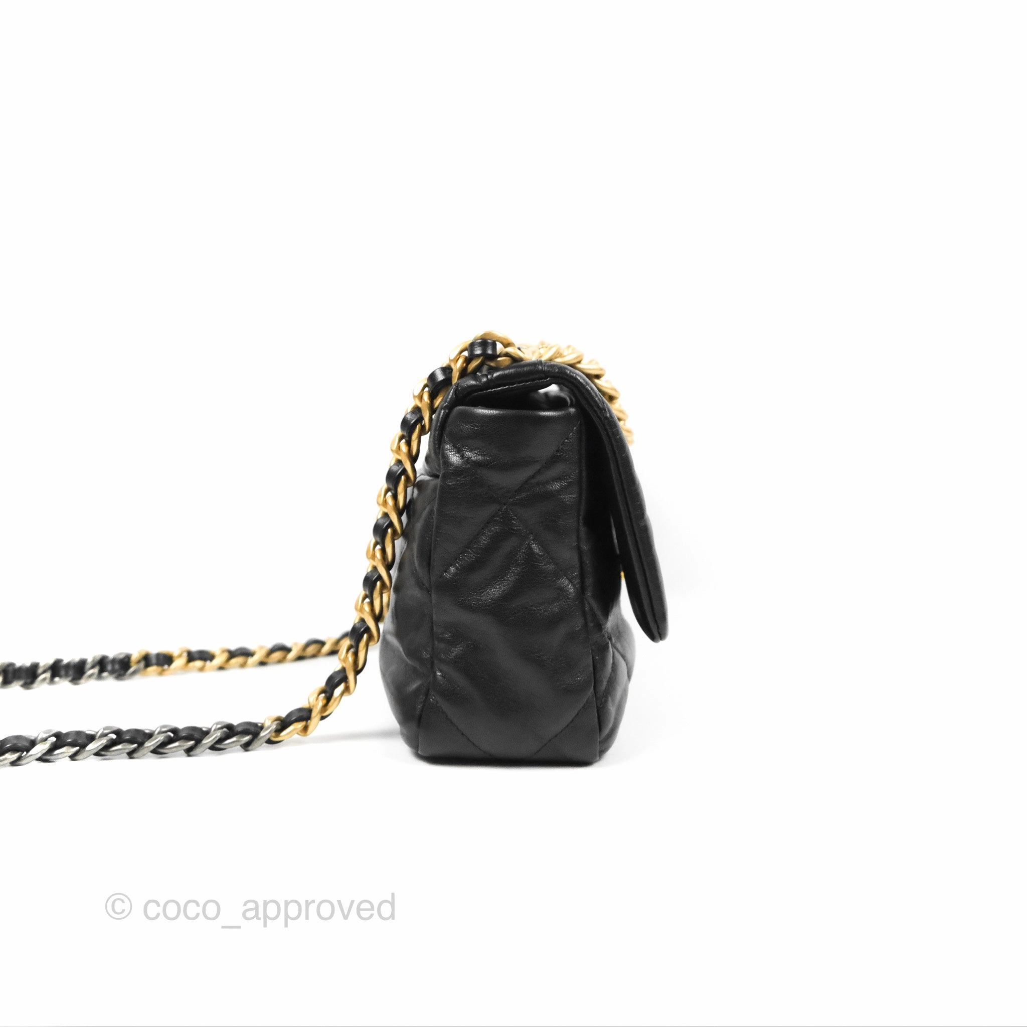 Chanel 19 Small Black Goatskin Mixed Hardware