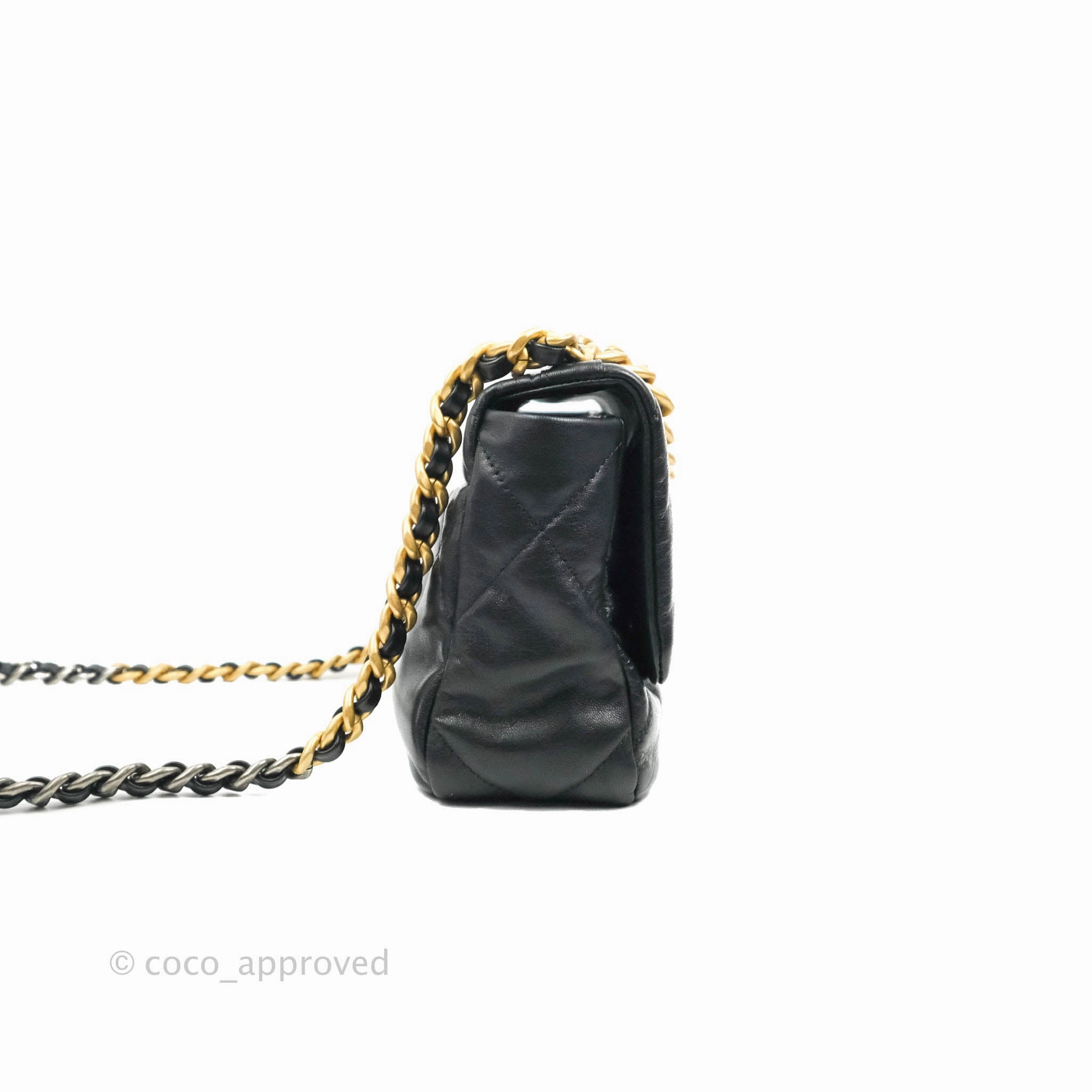 Chanel 19 Small Black Goatskin Mixed Hardware