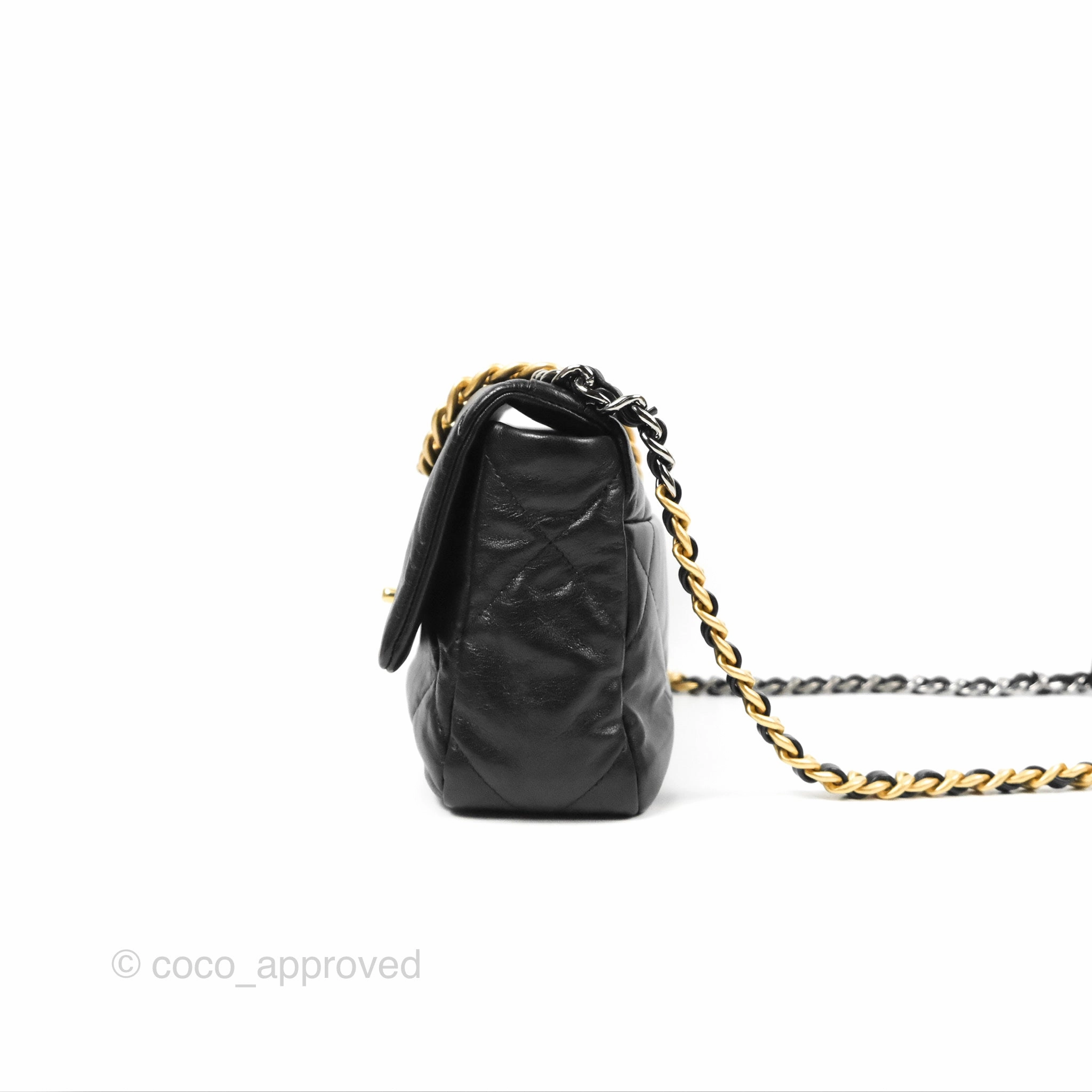 Chanel 19 Small Black Goatskin Mixed Hardware