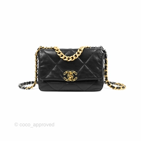 Chanel 19 Small Black Goatskin Mixed Hardware