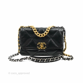 Chanel 19 Small Black Goatskin Mixed Hardware