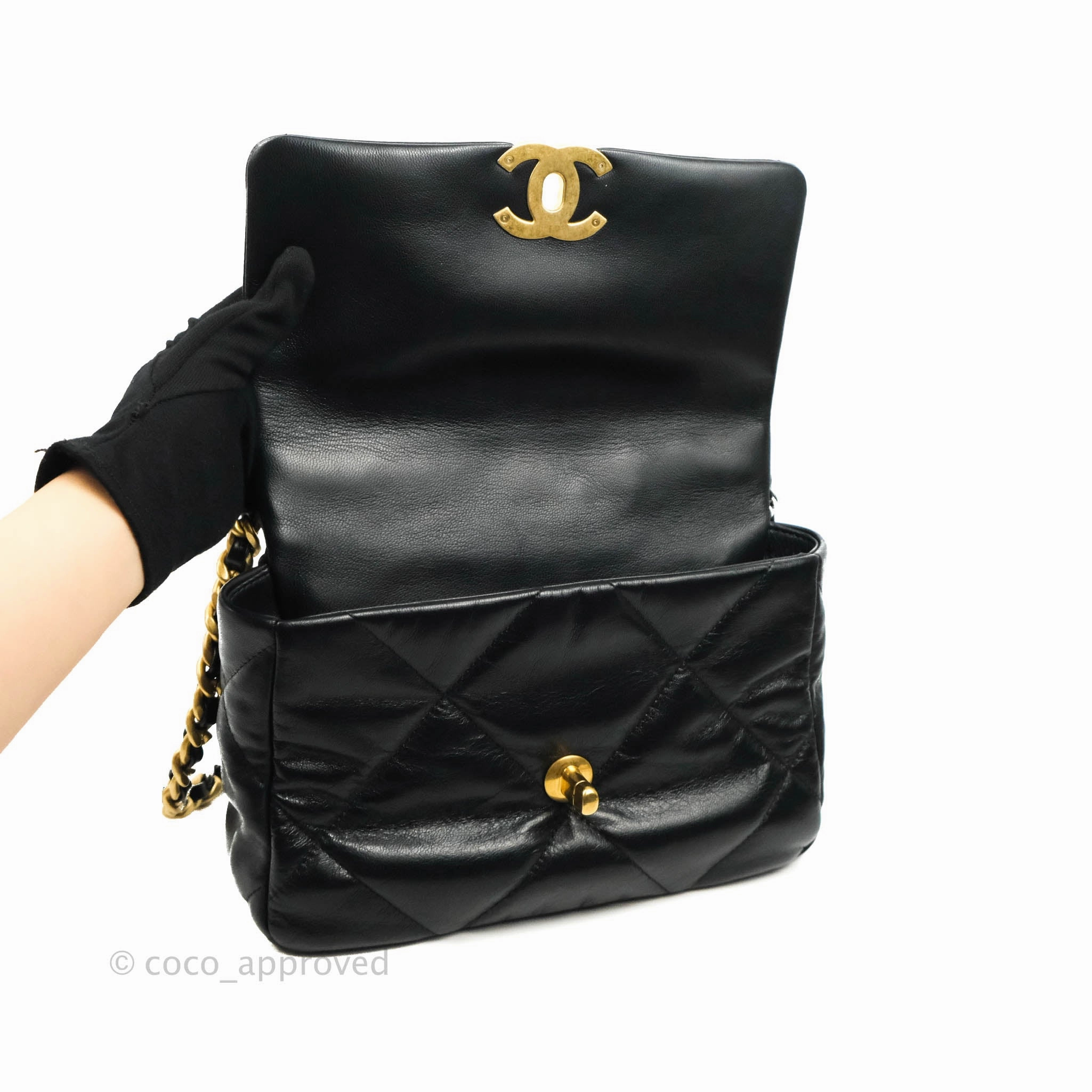 Chanel 19 Small Black Goatskin Mixed Hardware