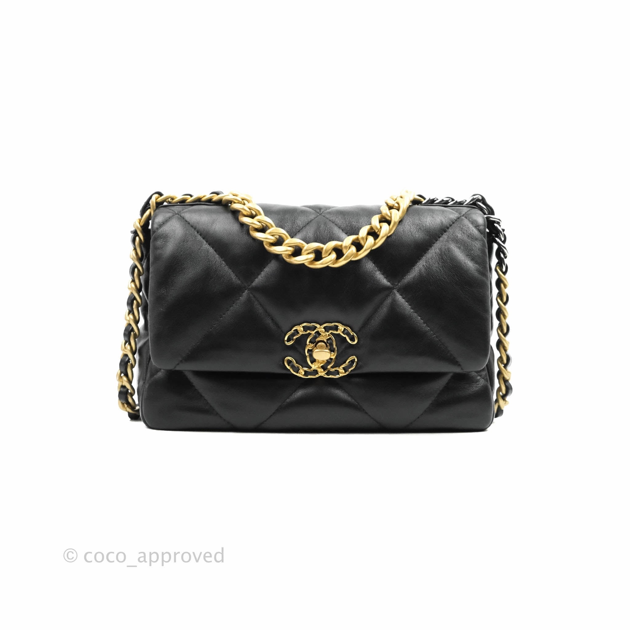 Chanel 19 Small Black Lambskin Mixed Hardware