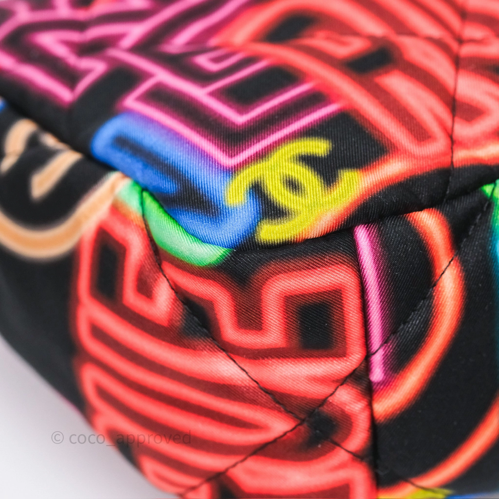 Chanel 19 Small Black Multicolor Fabric Printed Mixed Hardware