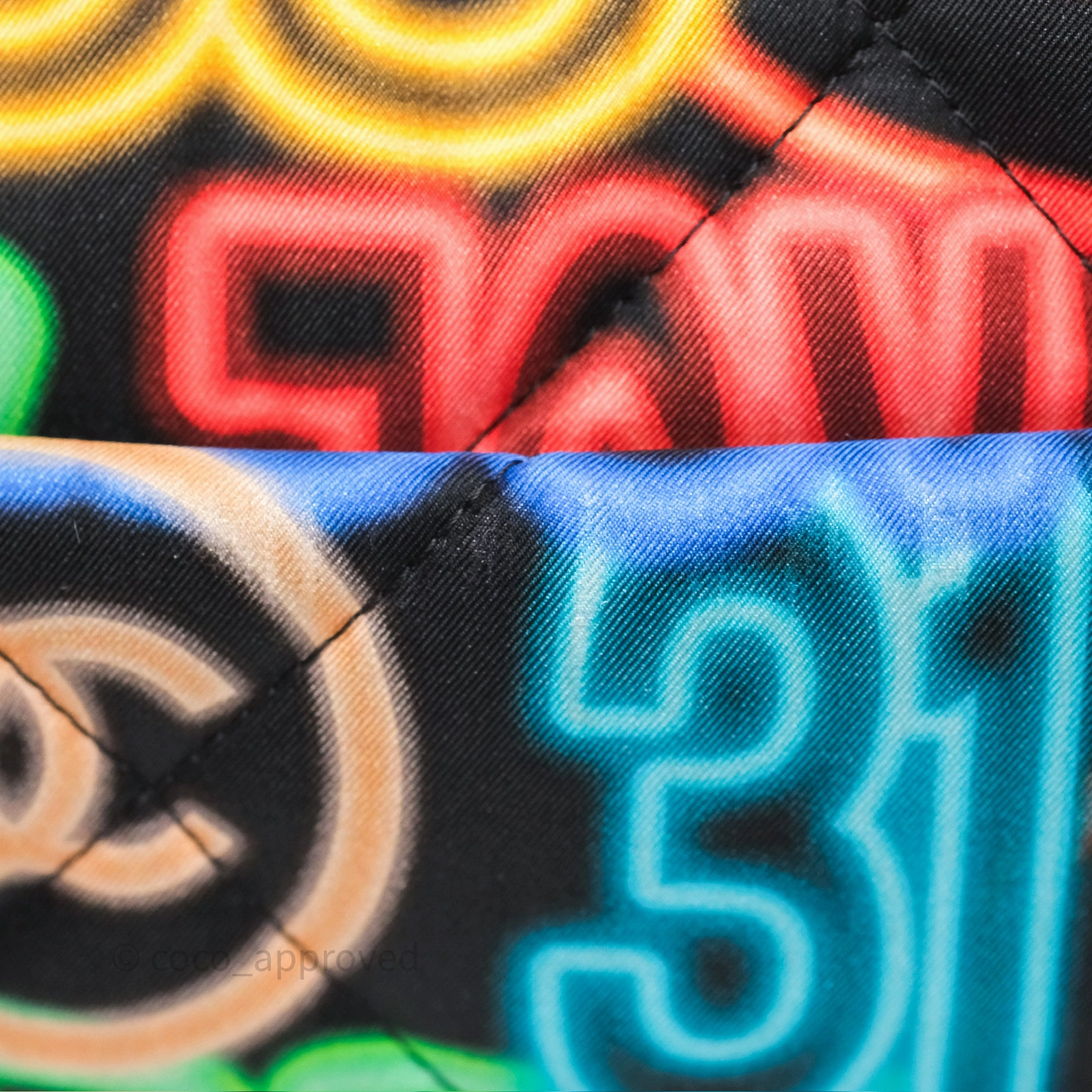 Chanel 19 Small Black Multicolor Fabric Printed Mixed Hardware