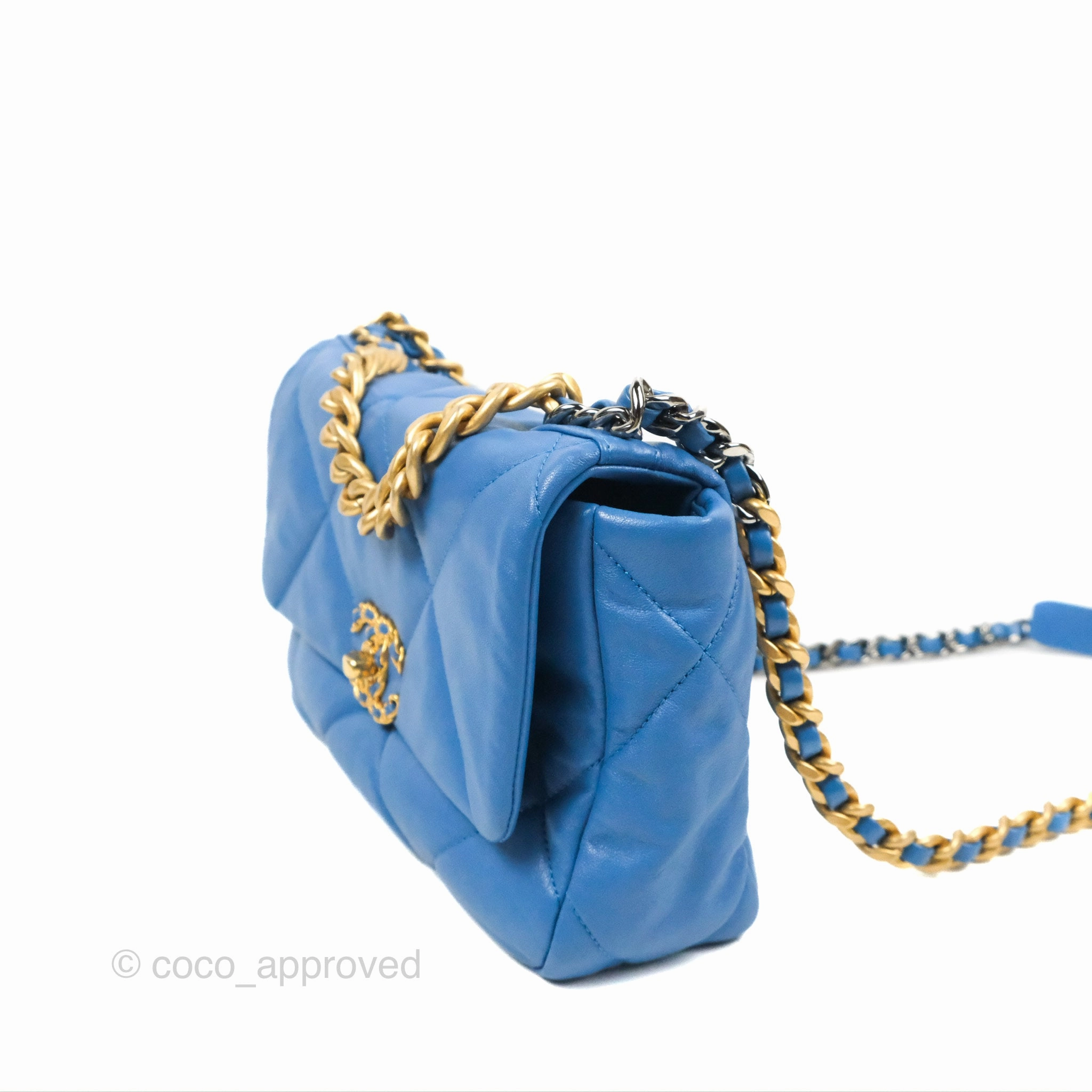 Chanel 19 Small Blue Mixed Hardware
