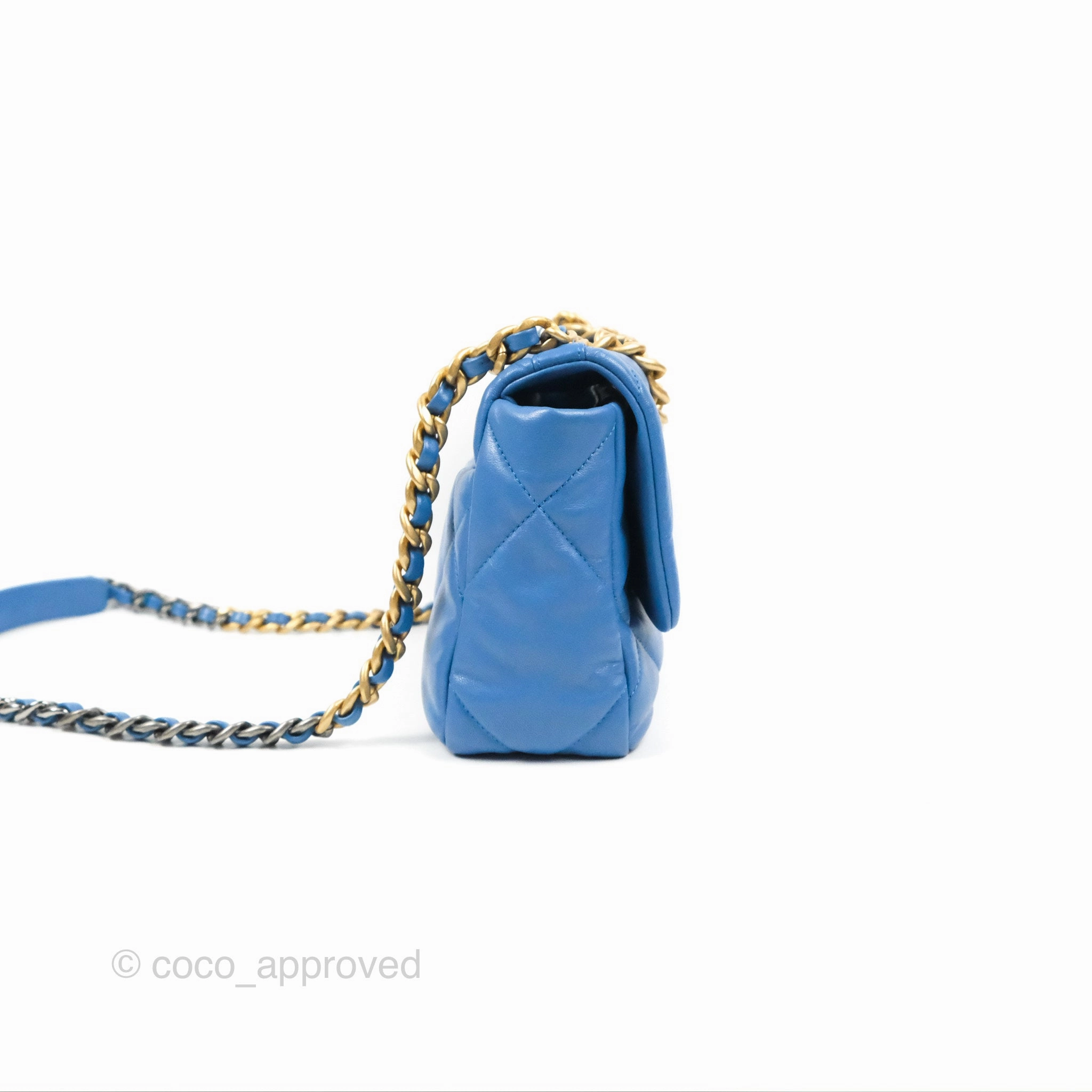 Chanel 19 Small Blue Mixed Hardware