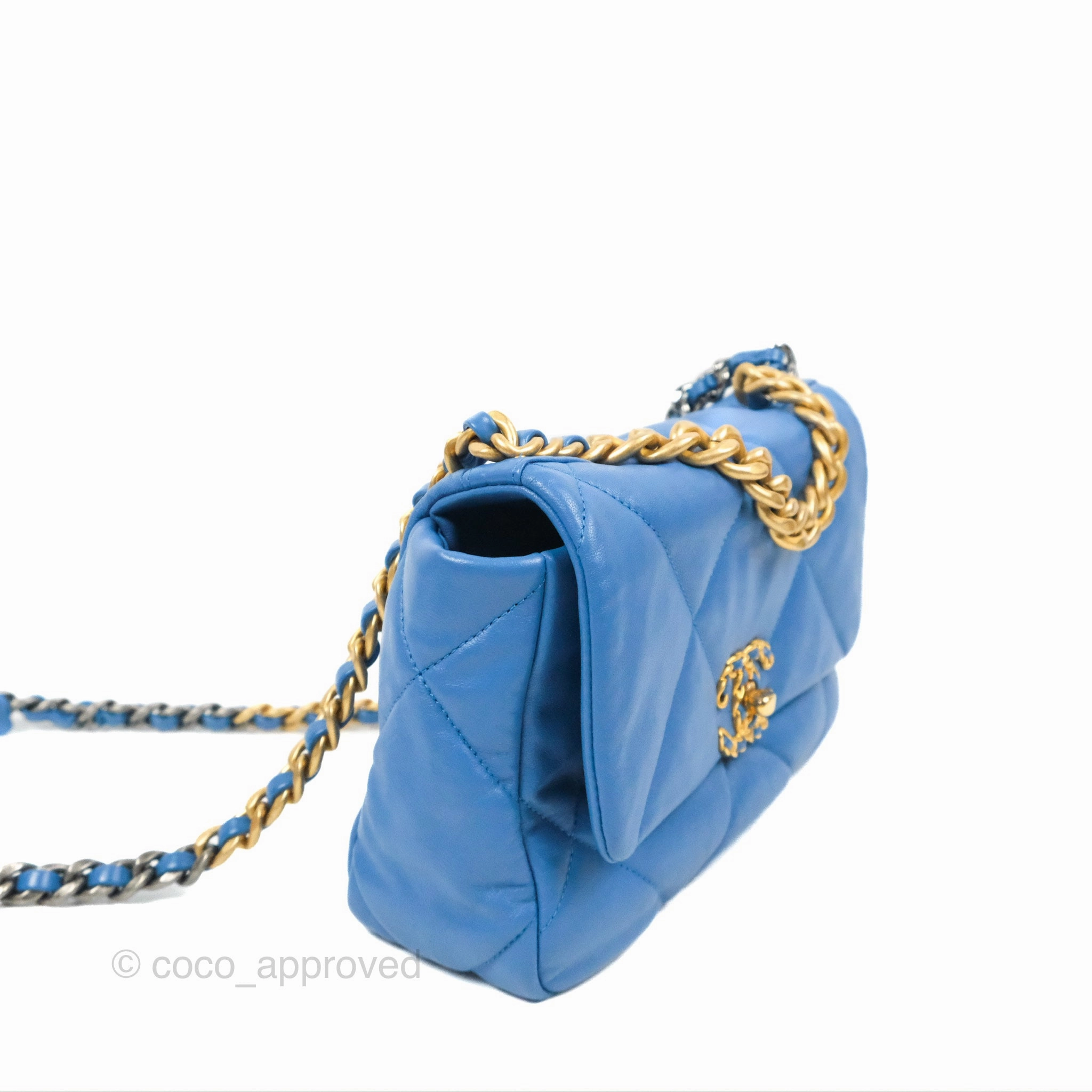 Chanel 19 Small Blue Mixed Hardware