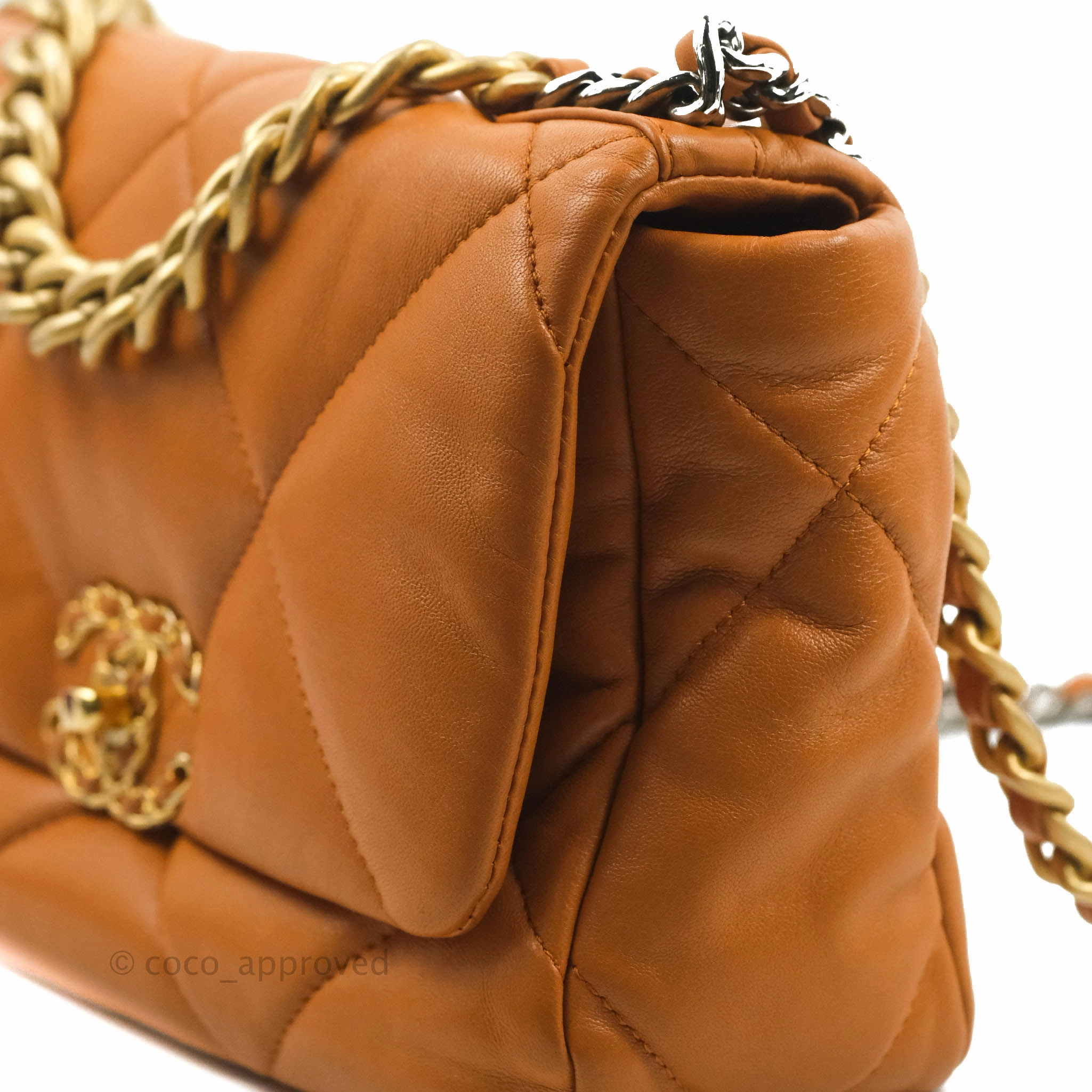 Chanel 19 Small Caramel Brown Mixed Hardware 21A
