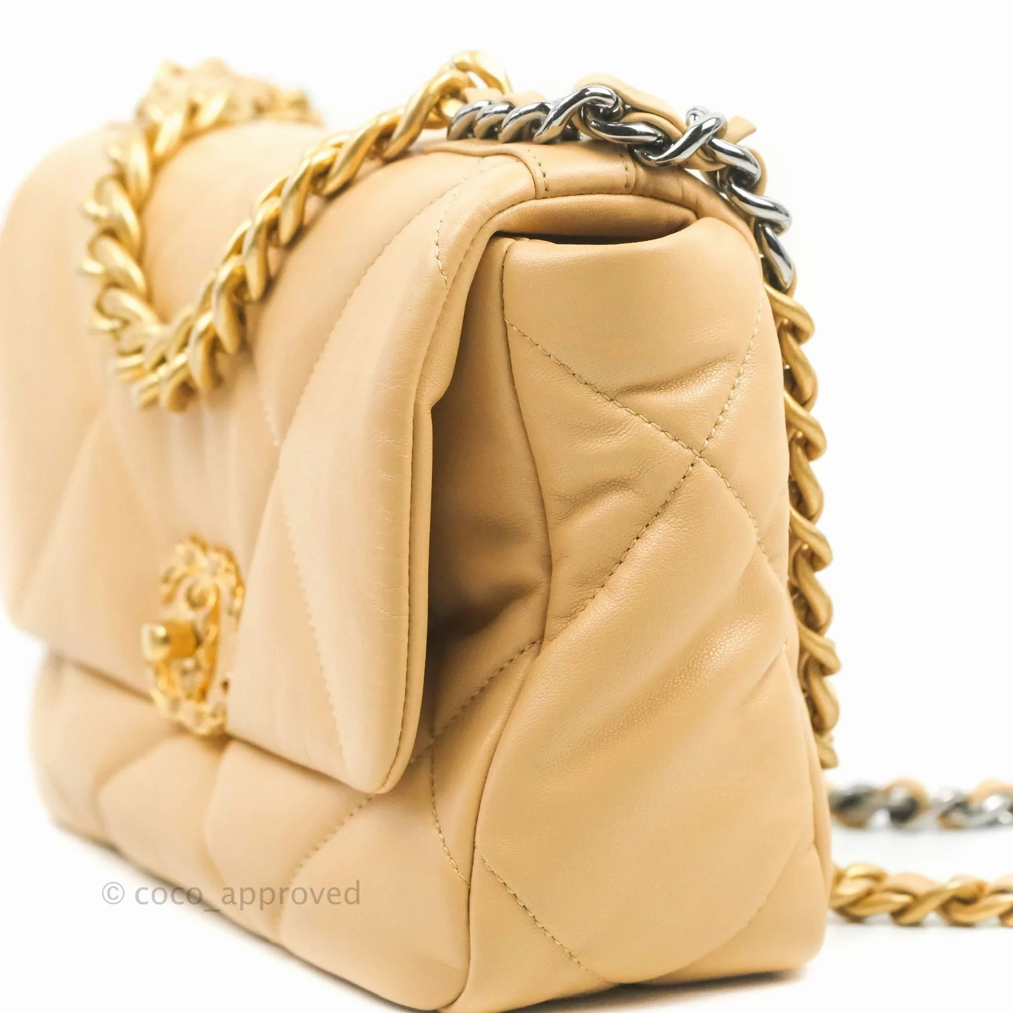 Chanel 19 Small Dark Beige Mixed Hardware 22C