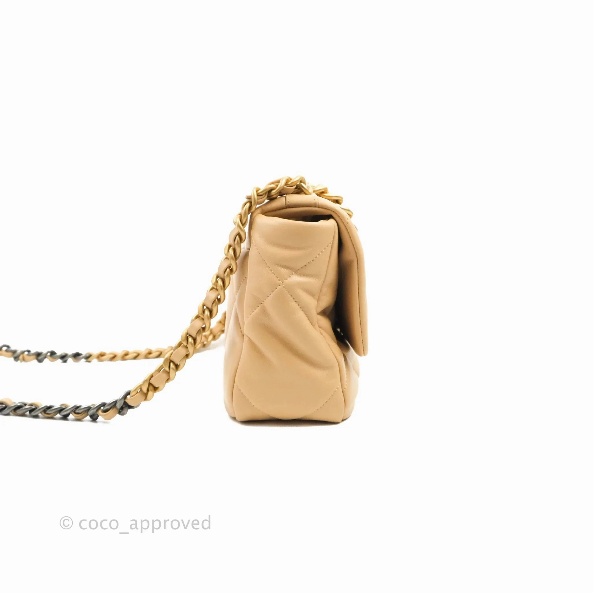 Chanel 19 Small Dark Beige Mixed Hardware 22C