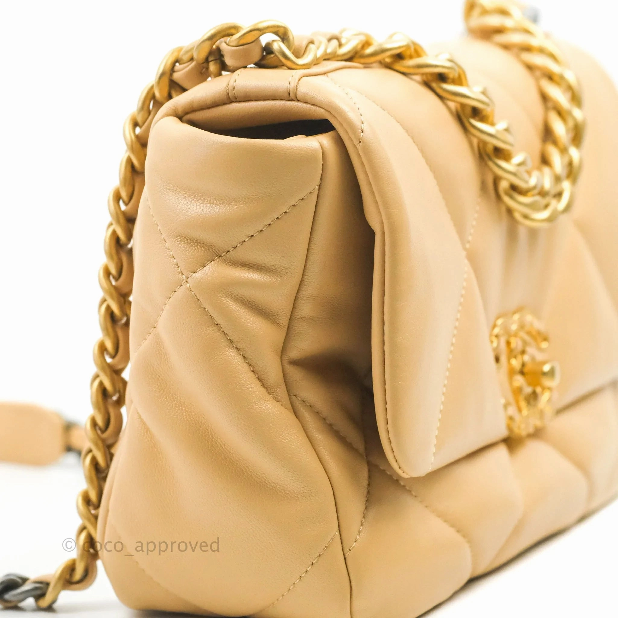 Chanel 19 Small Dark Beige Mixed Hardware 22C