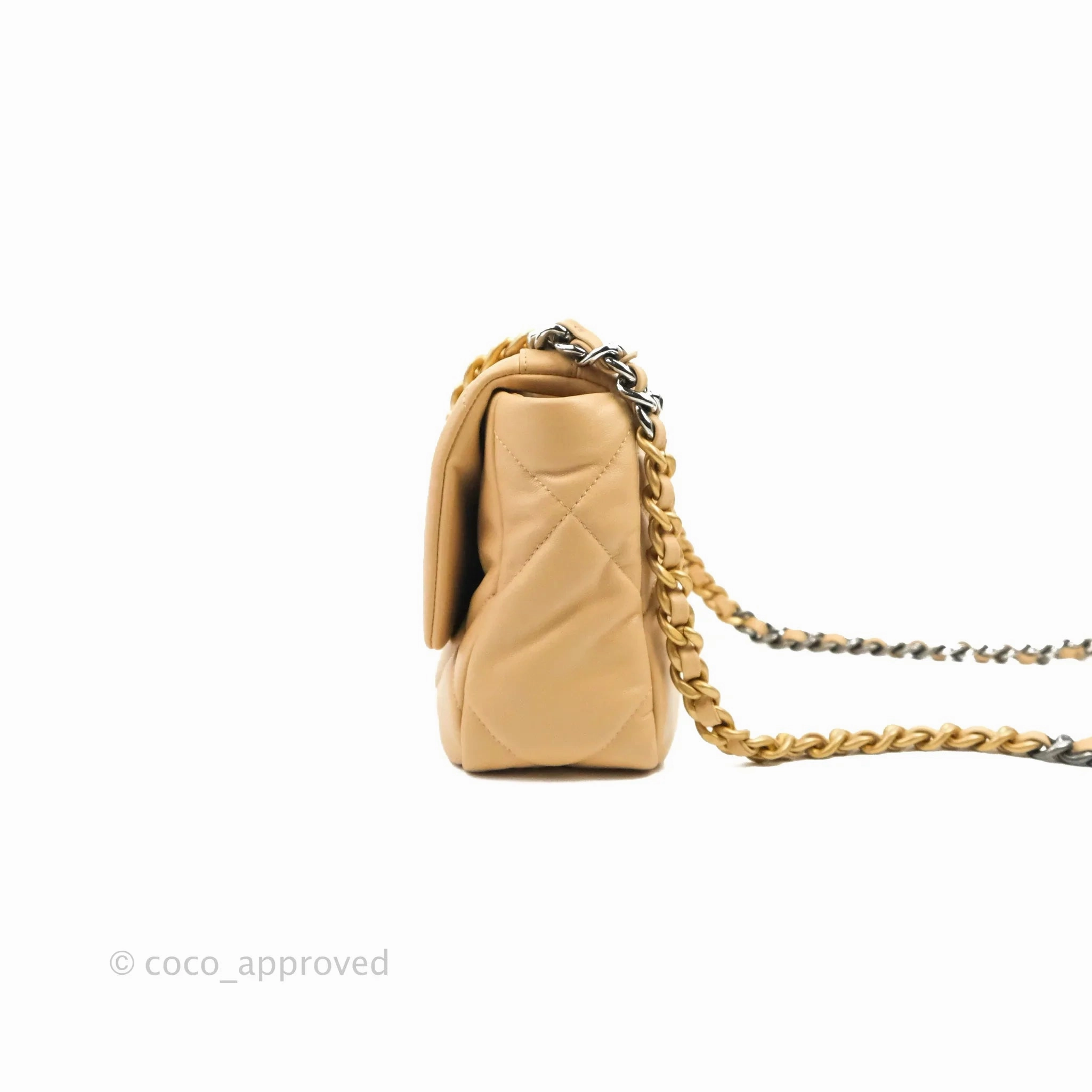 Chanel 19 Small Dark Beige Mixed Hardware 22C