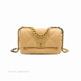 Chanel 19 Small Dark Beige Mixed Hardware 22C