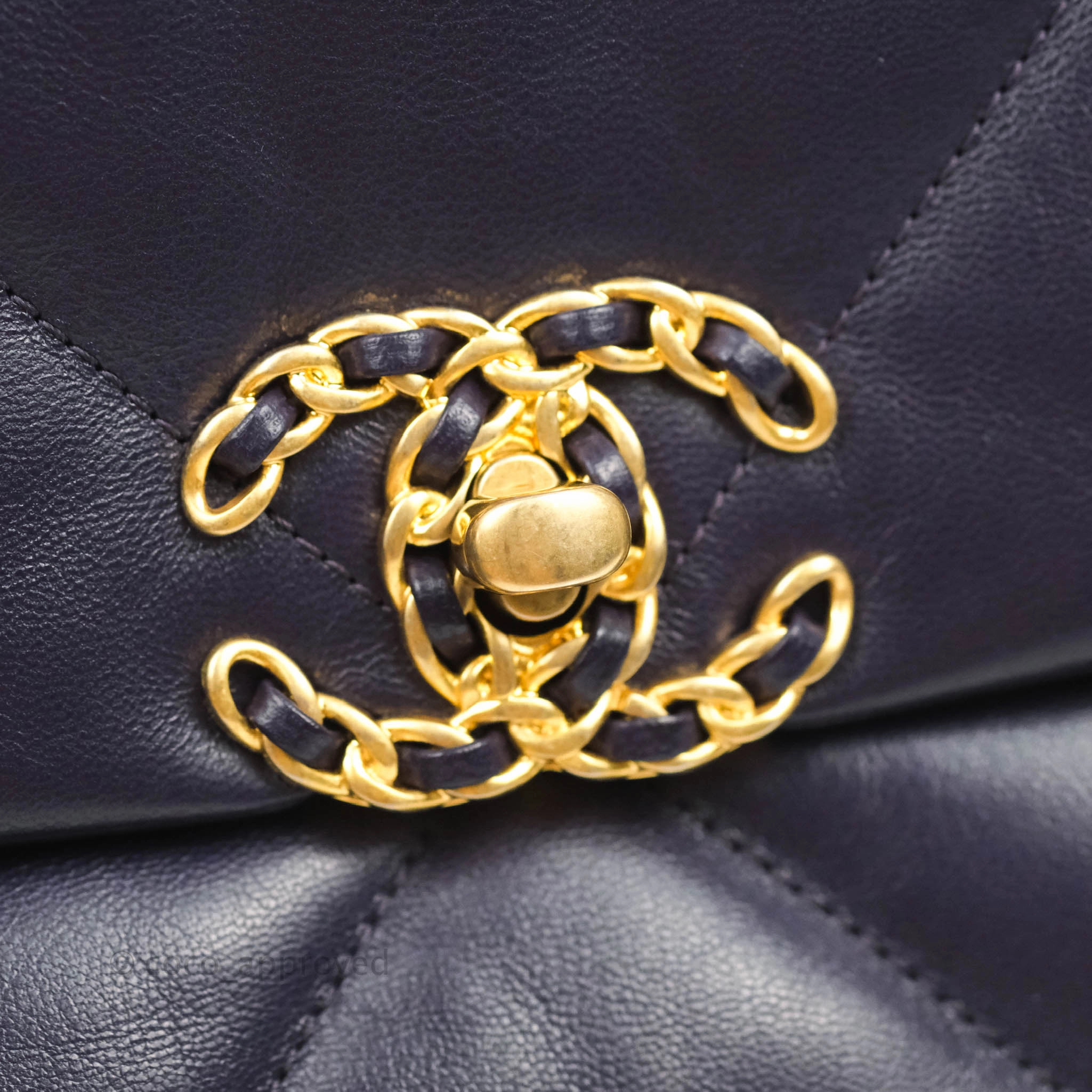 Chanel 19 Small Dark Purple Mixed Hardware