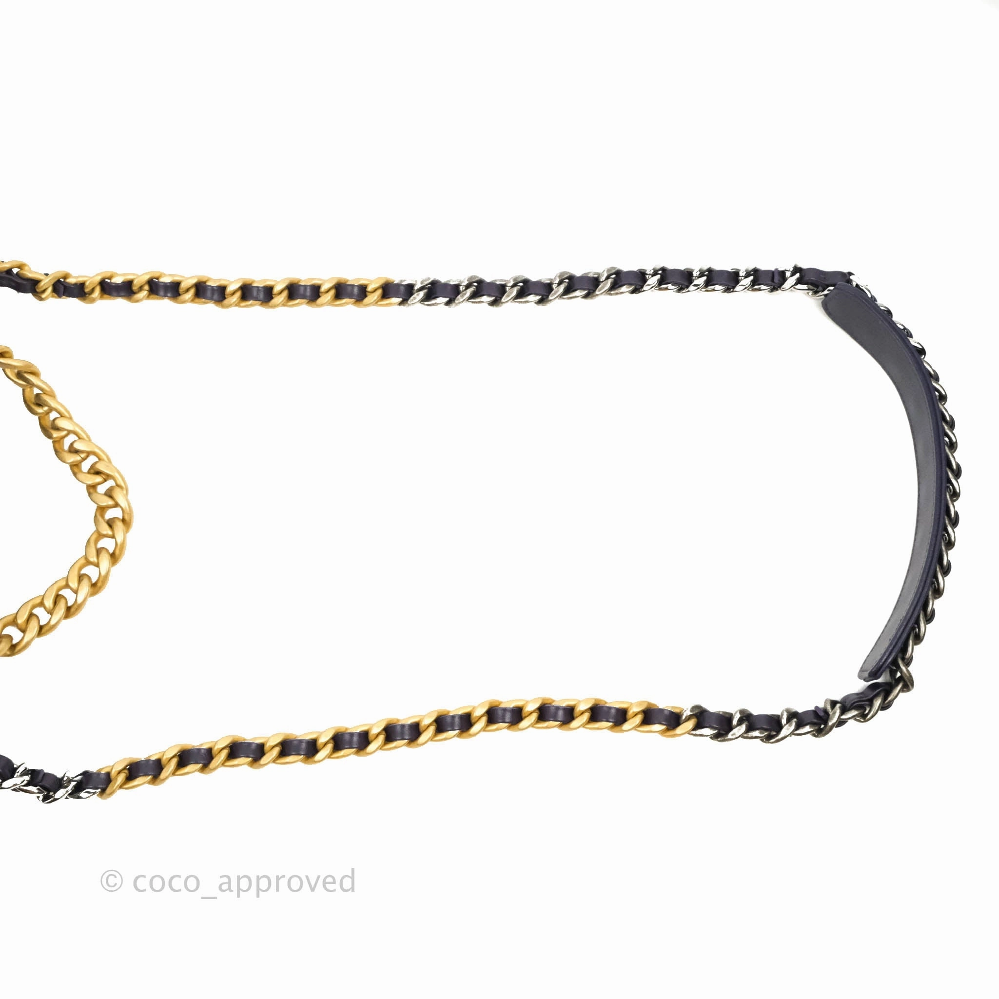 Chanel 19 Small Dark Purple Mixed Hardware