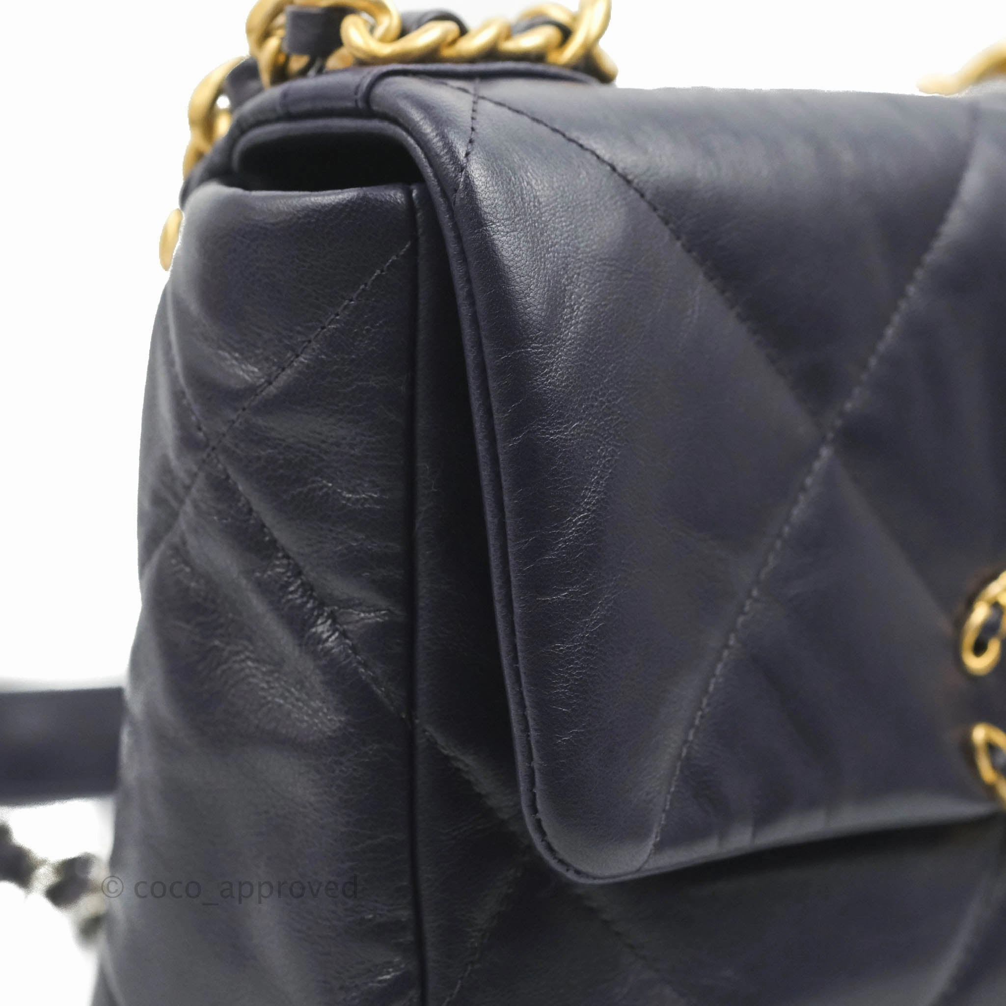 Chanel 19 Small Dark Purple Mixed Hardware