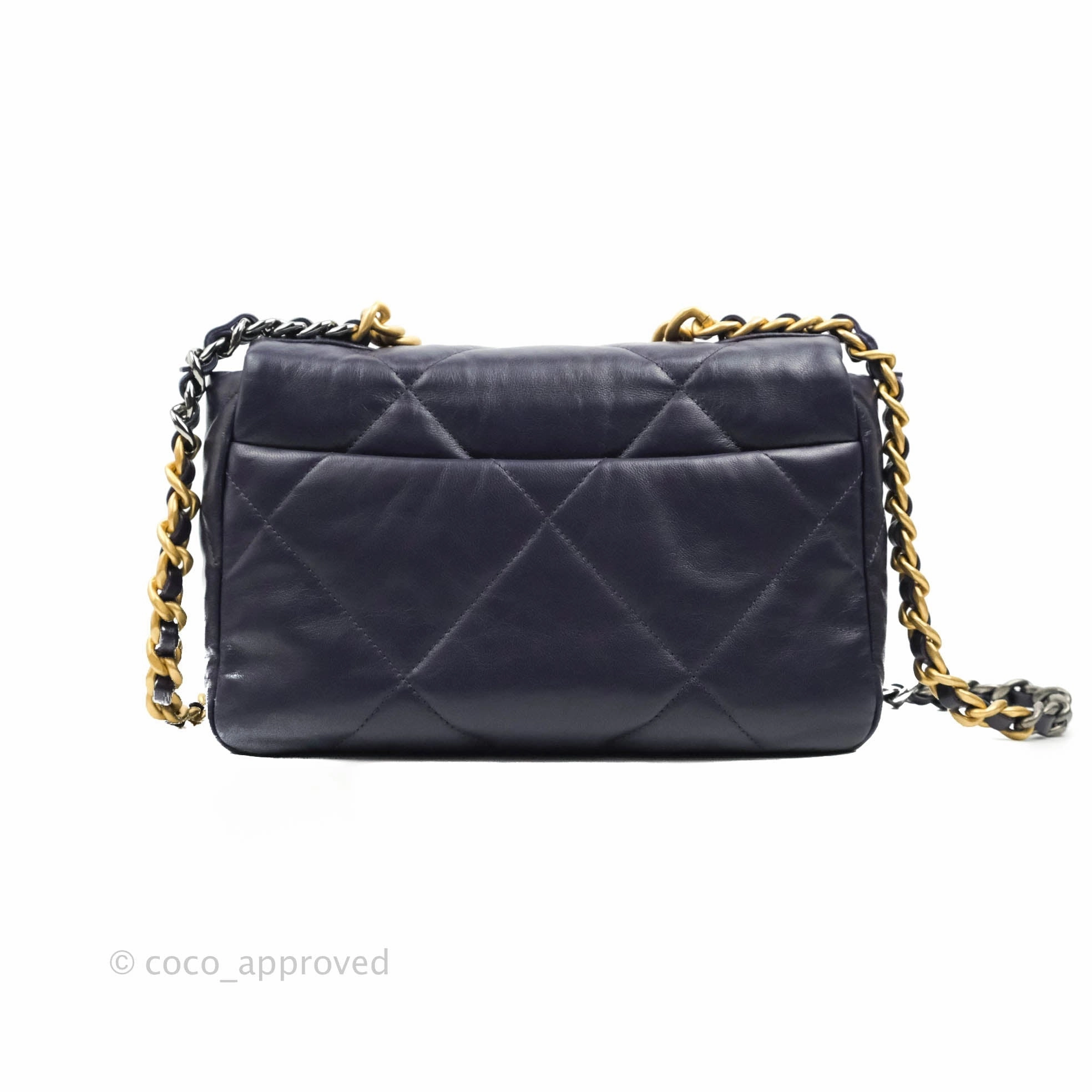 Chanel 19 Small Dark Purple Mixed Hardware