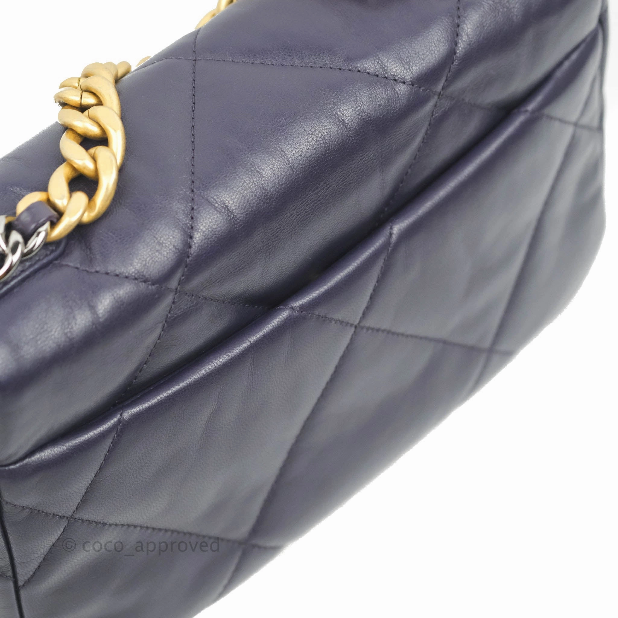 Chanel 19 Small Dark Purple Mixed Hardware