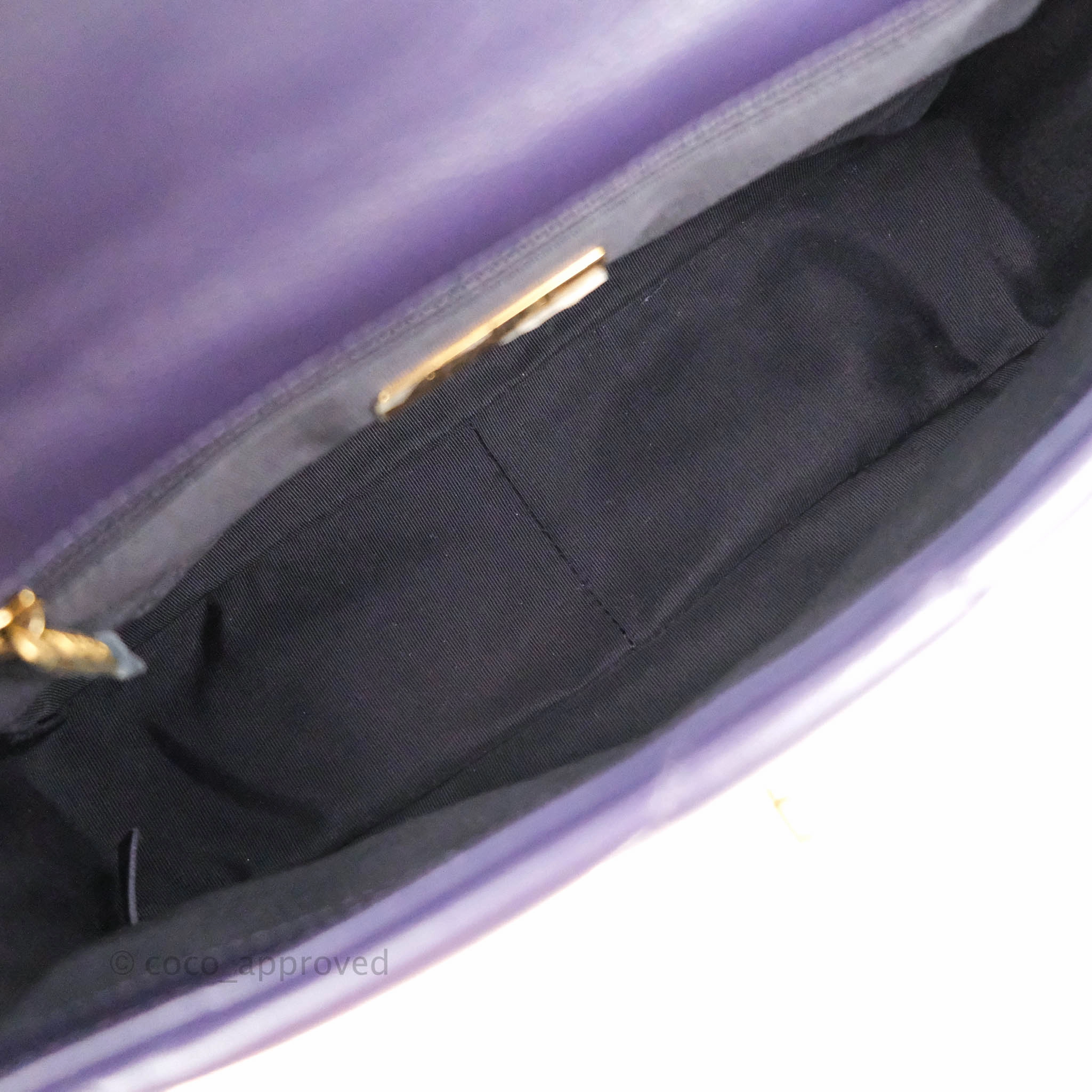 Chanel 19 Small Dark Purple Mixed Hardware