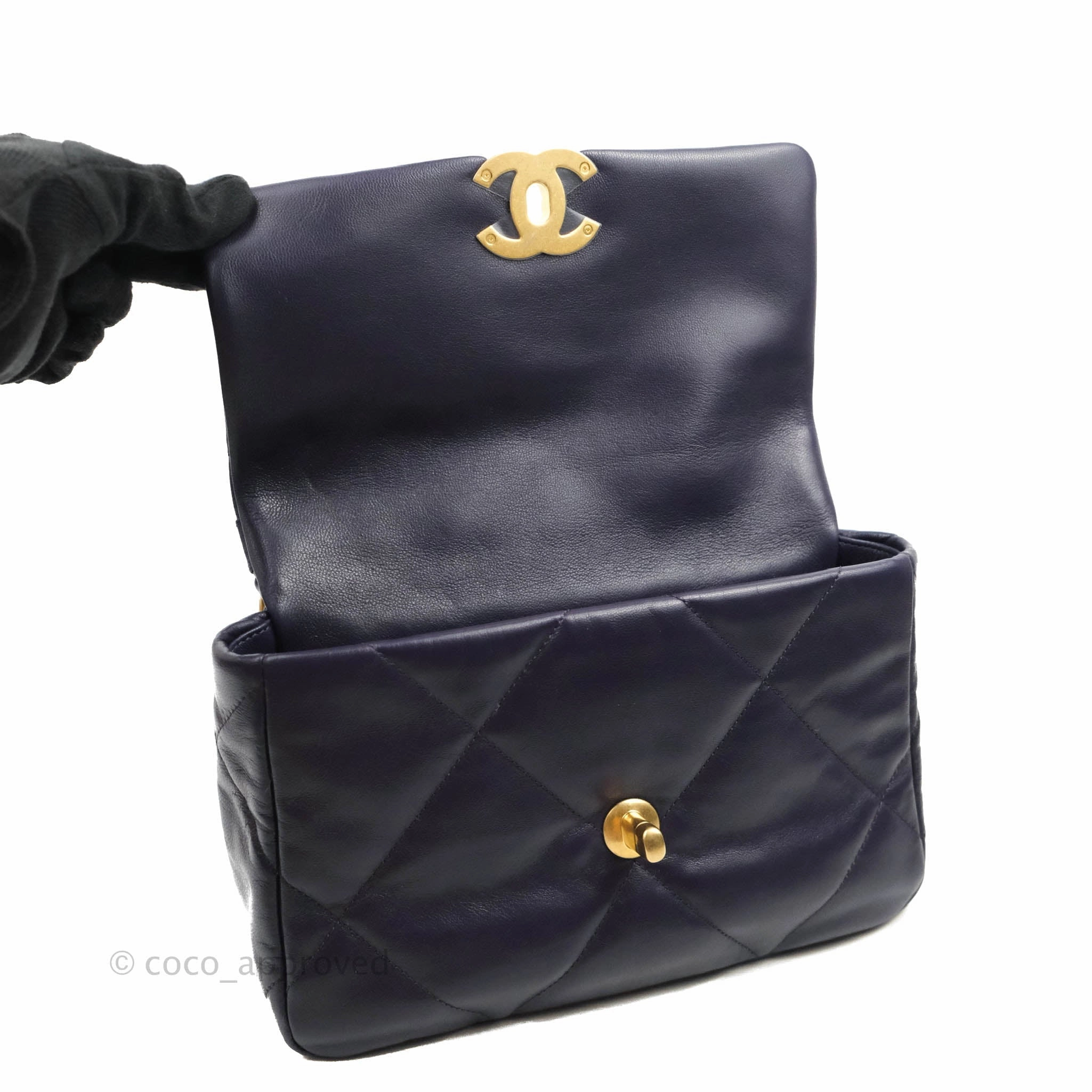 Chanel 19 Small Dark Purple Mixed Hardware
