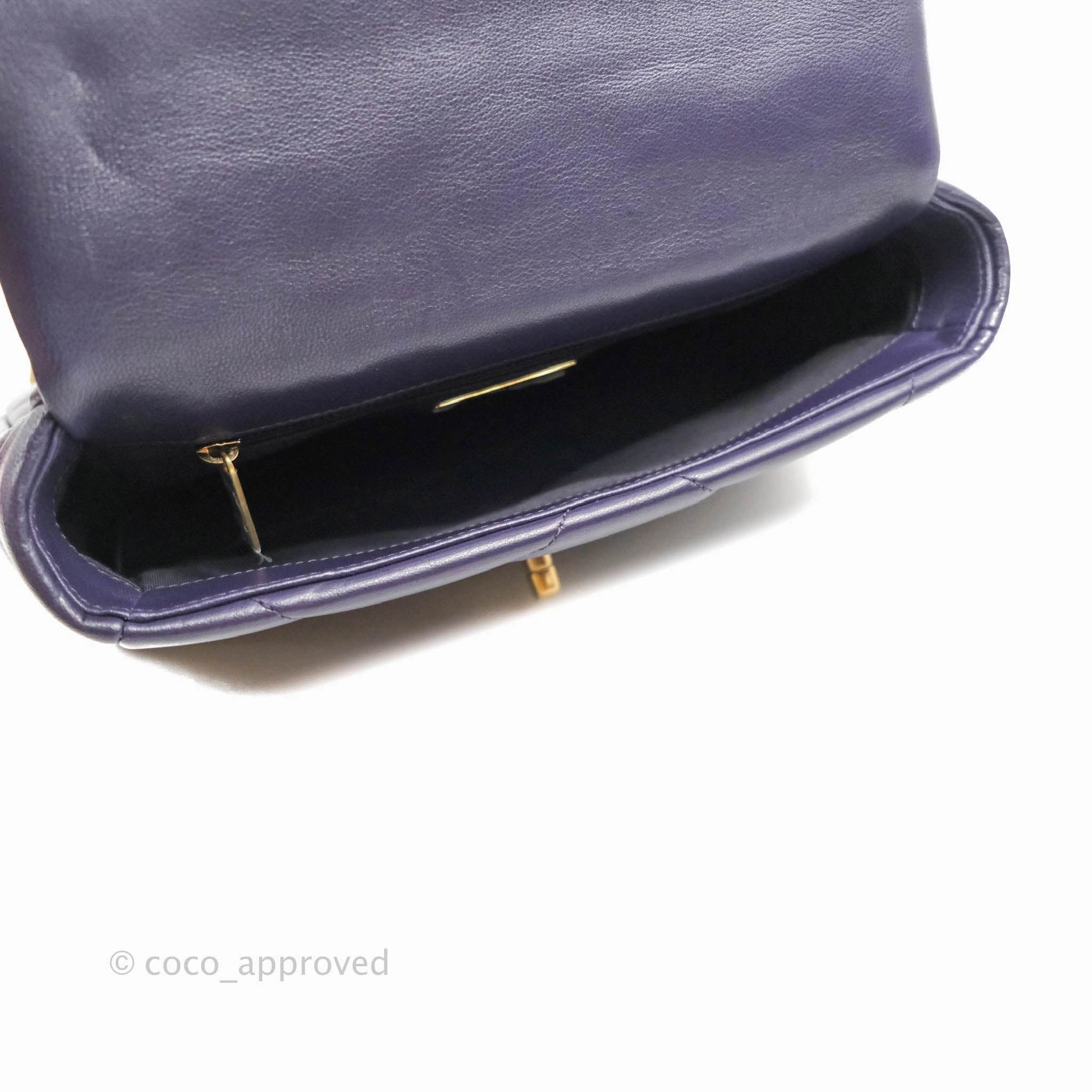 Chanel 19 Small Dark Purple Mixed Hardware