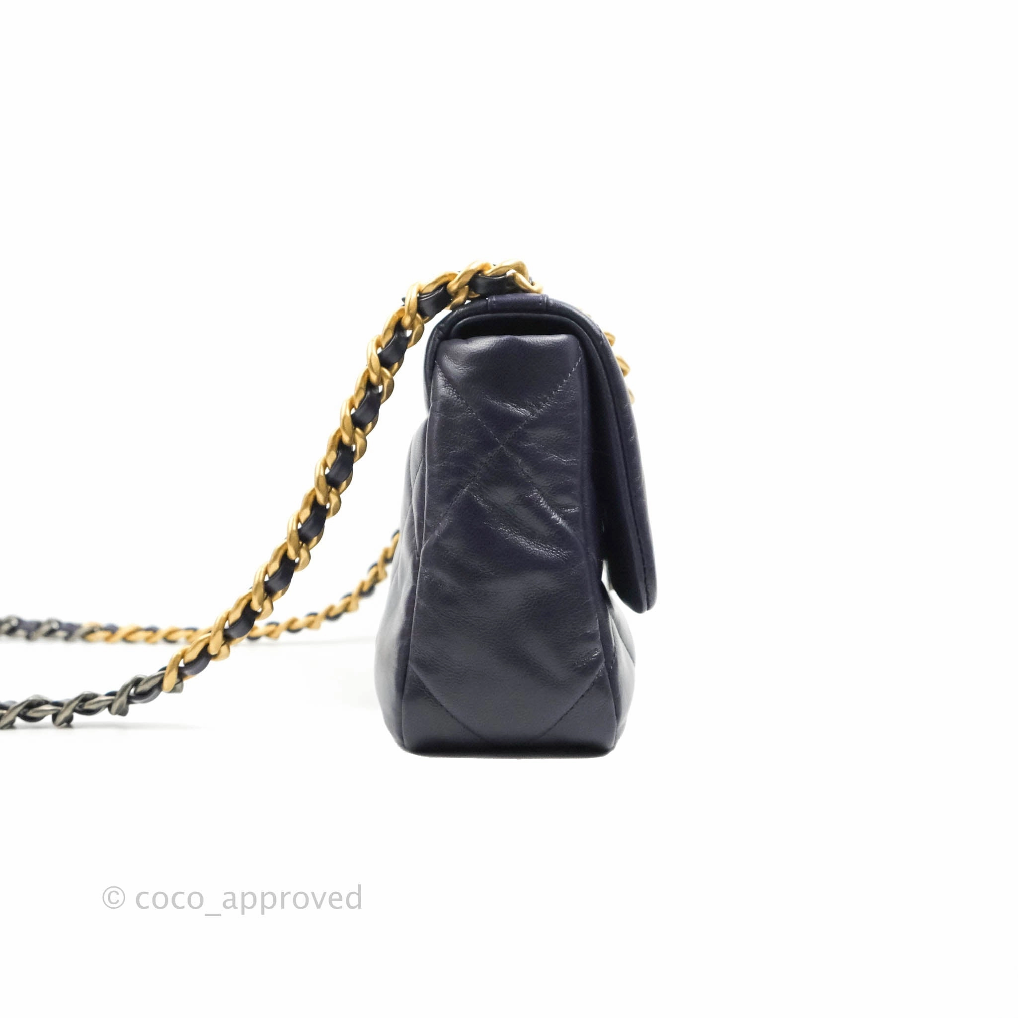Chanel 19 Small Dark Purple Mixed Hardware
