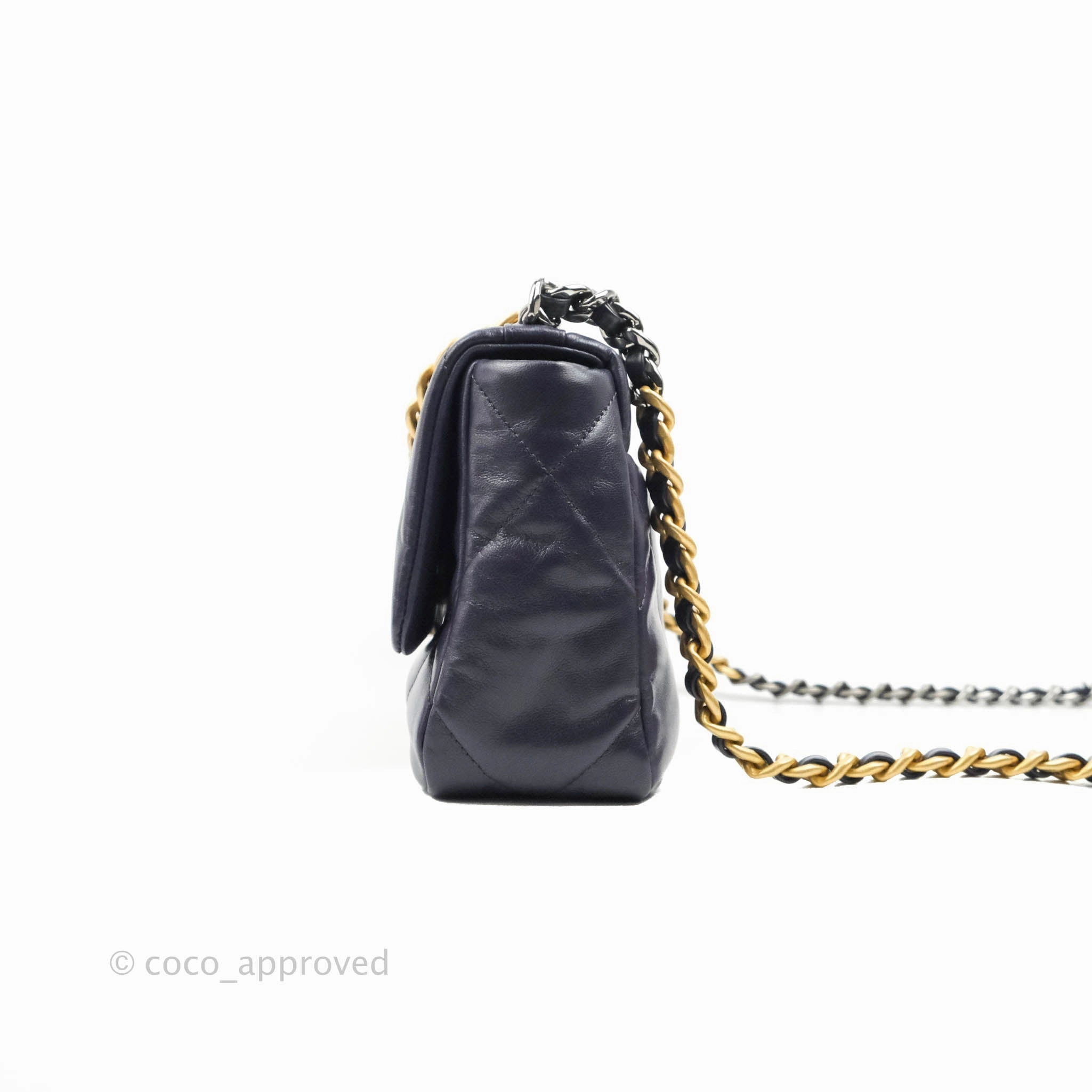 Chanel 19 Small Dark Purple Mixed Hardware