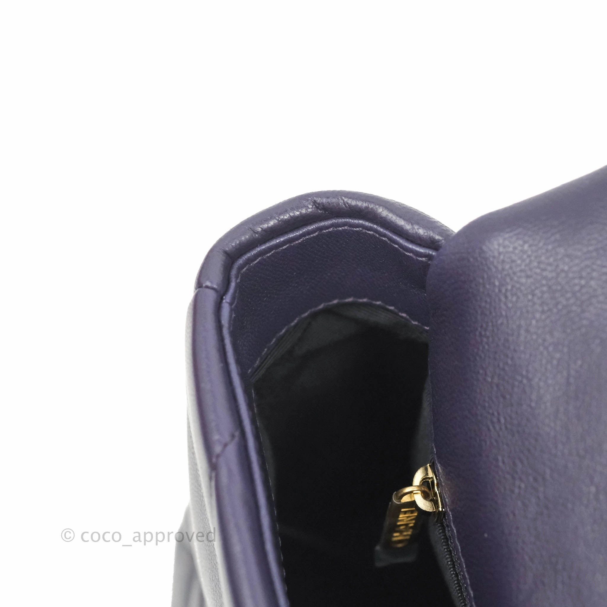 Chanel 19 Small Dark Purple Mixed Hardware