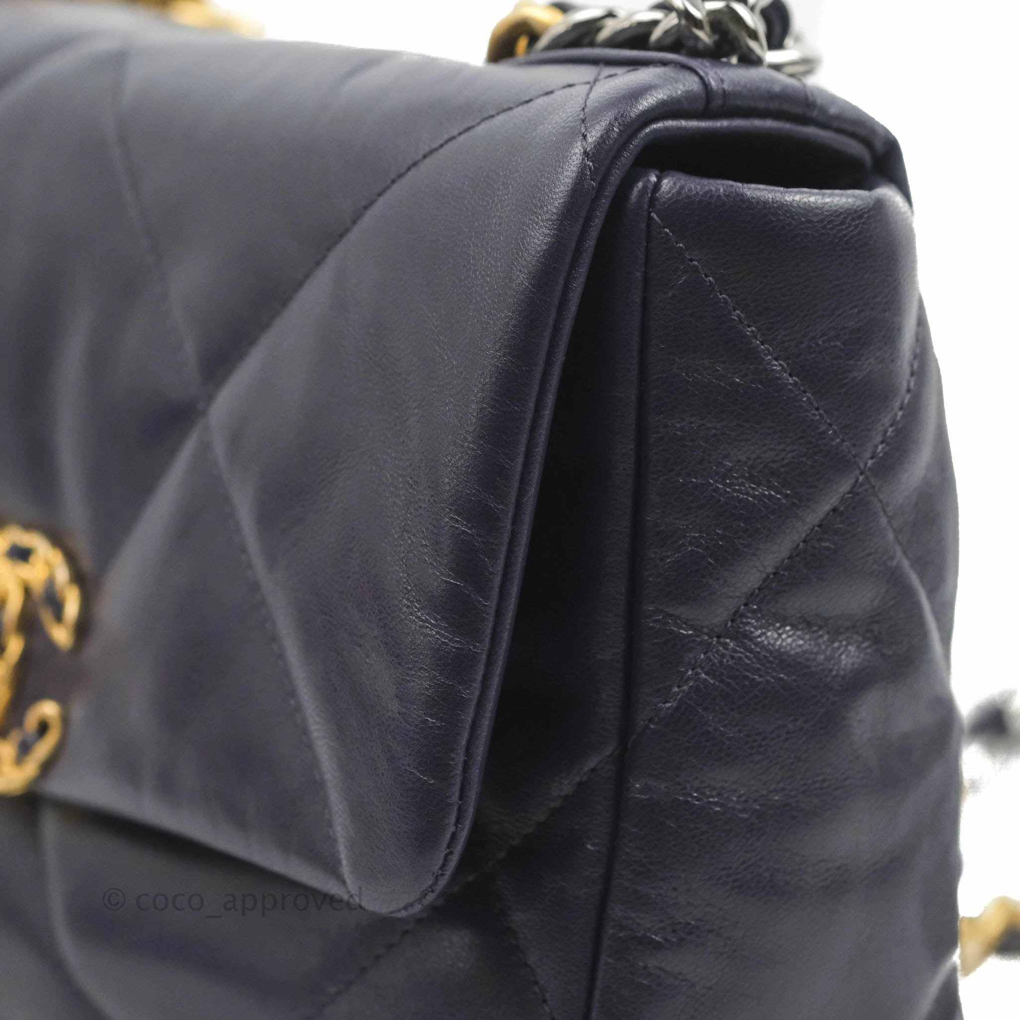 Chanel 19 Small Dark Purple Mixed Hardware