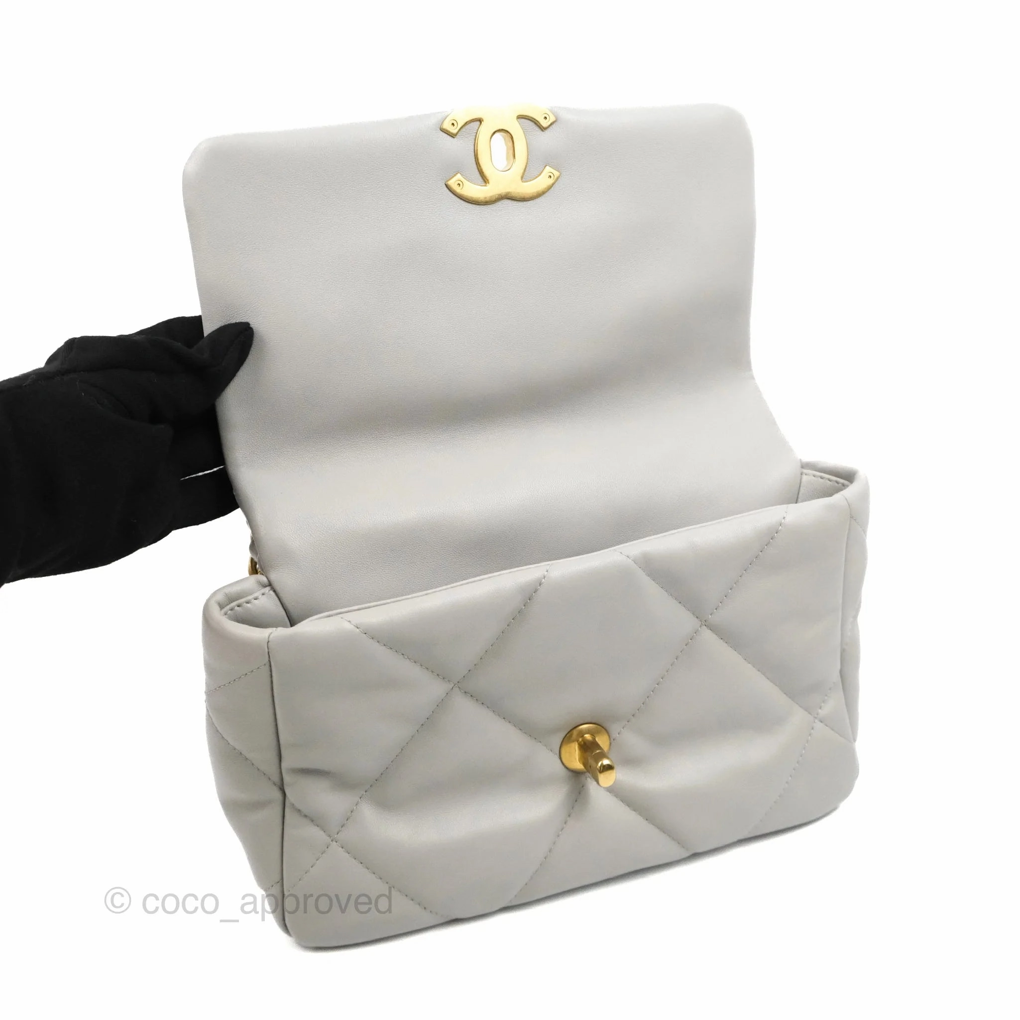 Chanel 19 Small Grey Lambskin Mixed Hardware