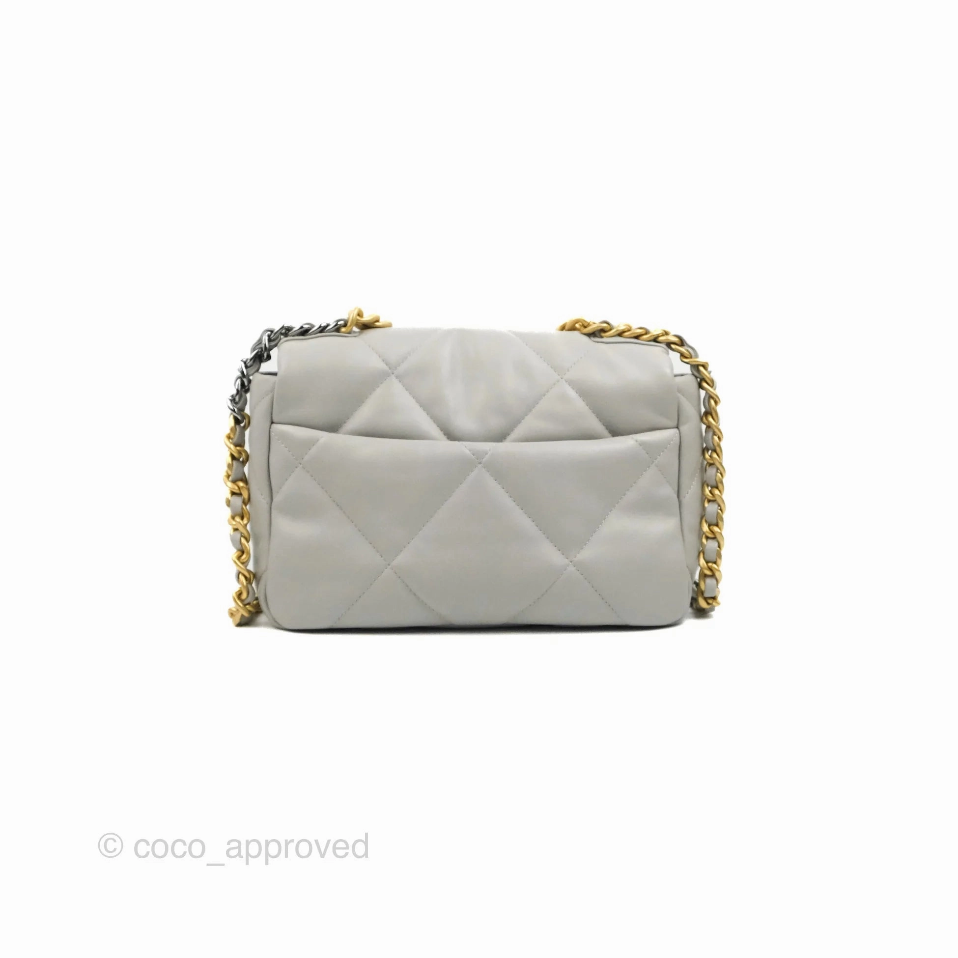 Chanel 19 Small Grey Lambskin Mixed Hardware