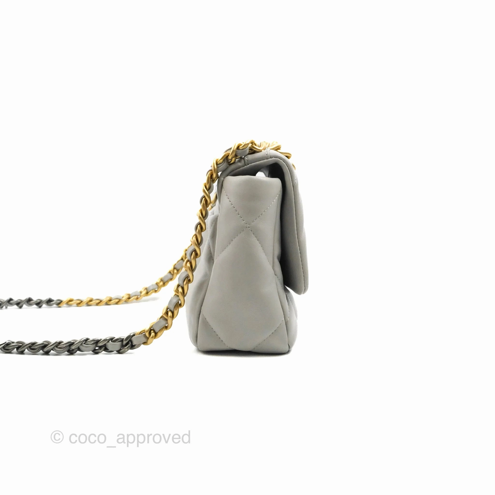 Chanel 19 Small Grey Lambskin Mixed Hardware