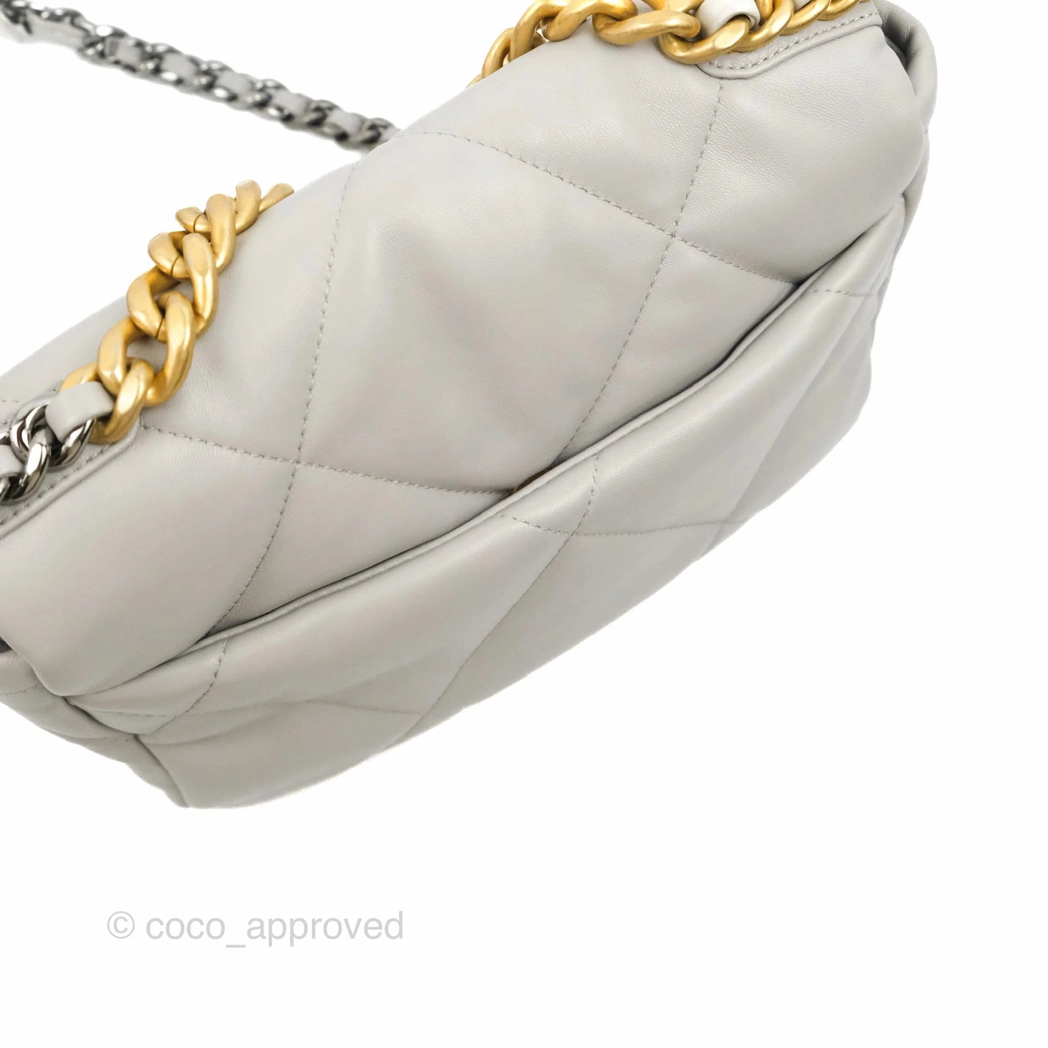 Chanel 19 Small Grey Lambskin Mixed Hardware