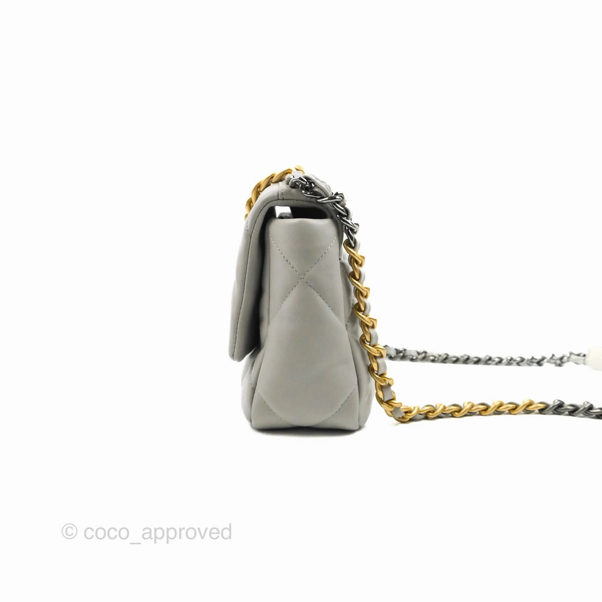 Chanel 19 Small Grey Lambskin Mixed Hardware