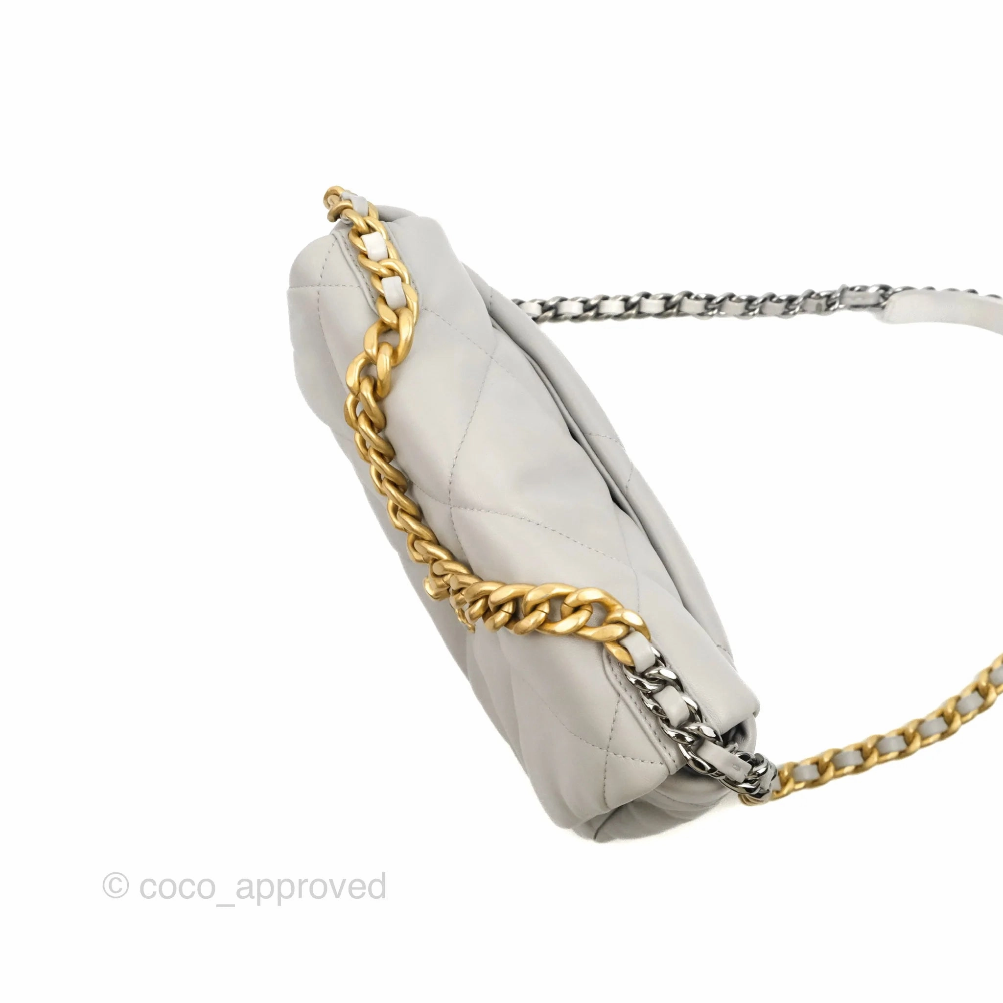 Chanel 19 Small Grey Lambskin Mixed Hardware